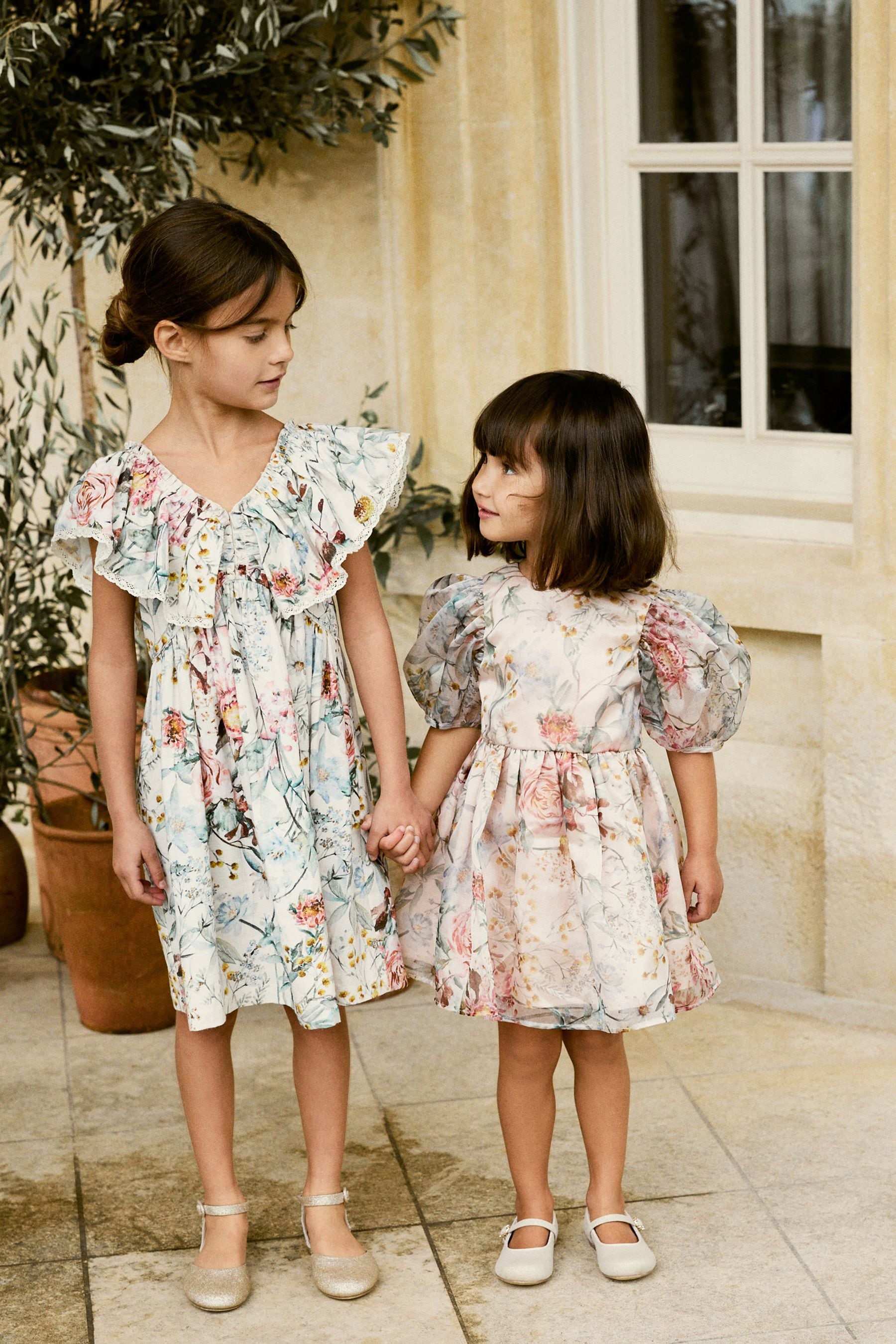 Pink Floral Printed Ruffle Dress (3-16yrs)