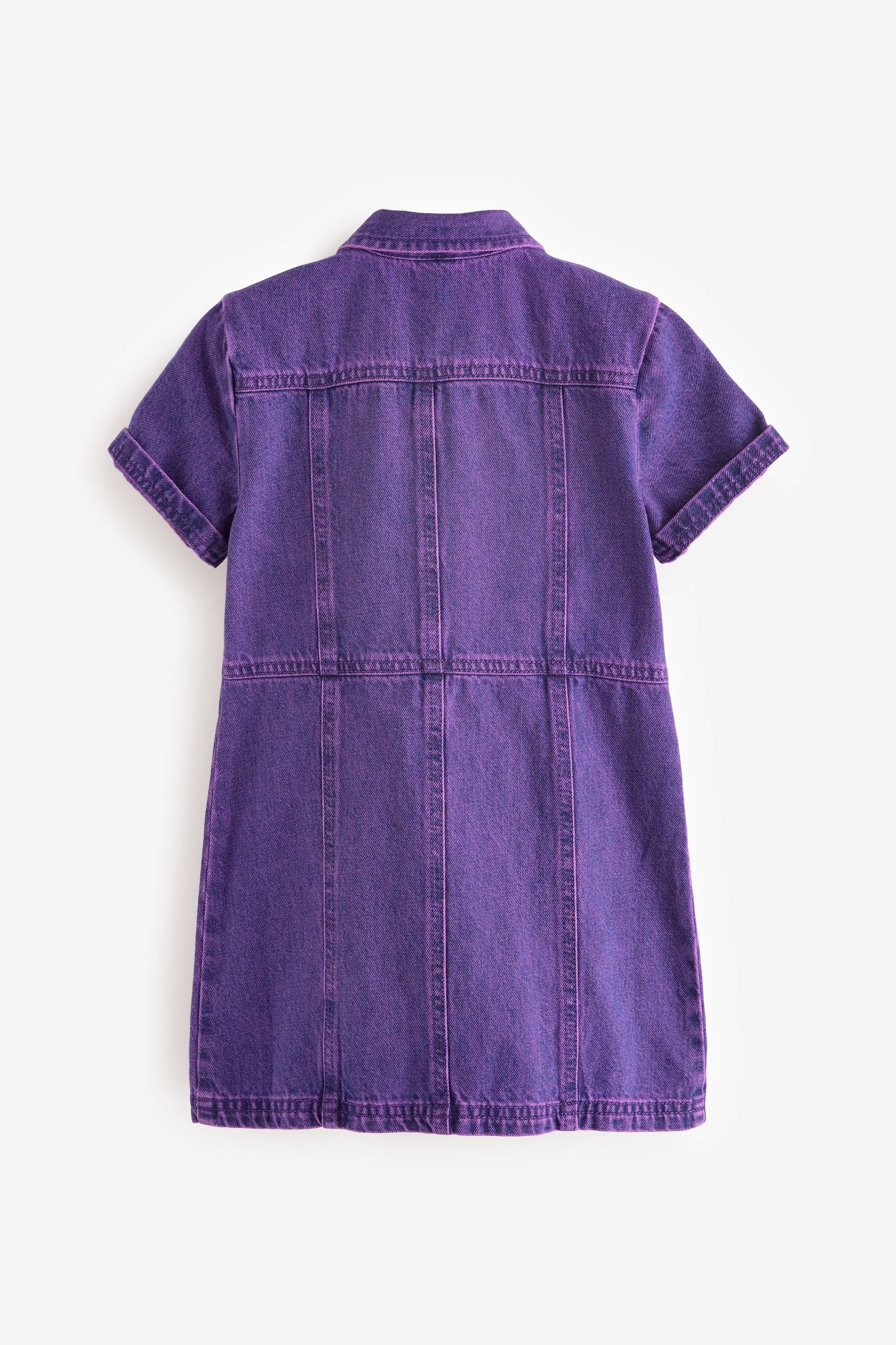 Purple Overdye Fitted Denim Dress (3-16yrs)