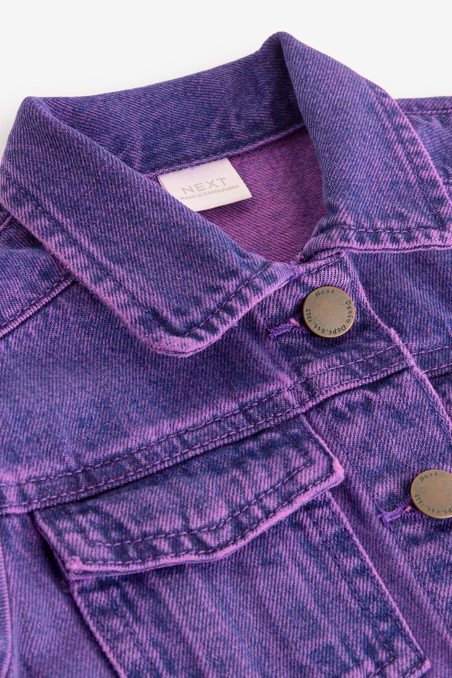 Purple Overdye Fitted Denim Dress (3-16yrs)