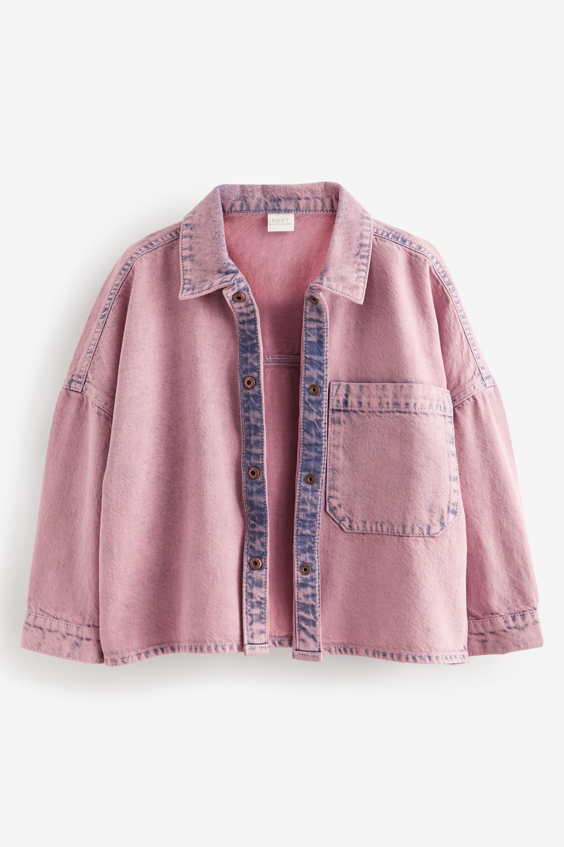 Pink Boxy Denim Shacket (3-16yrs)