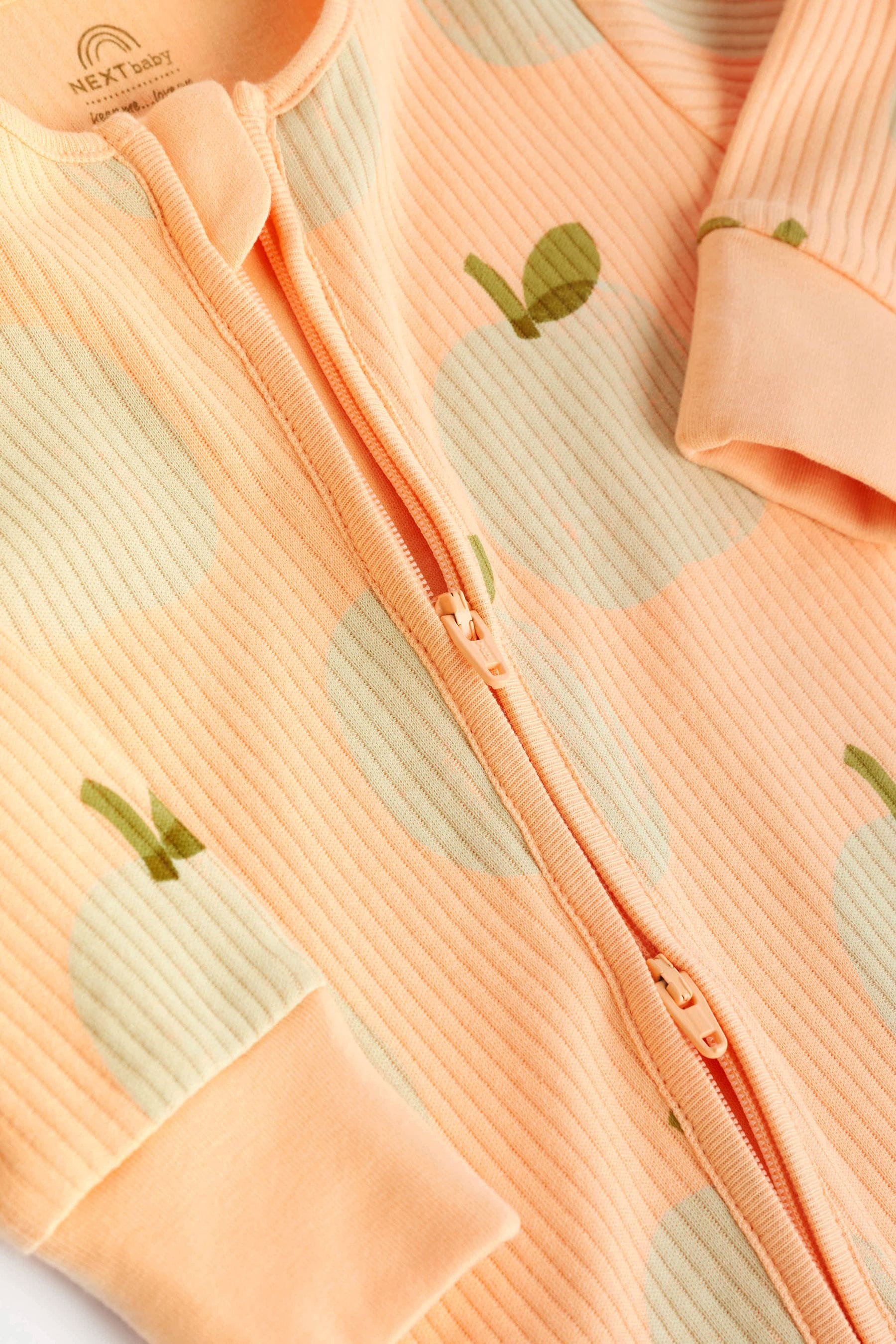 Peach/Cream Baby Cotton Sleepsuits 3 Pack (0mths-3yrs)