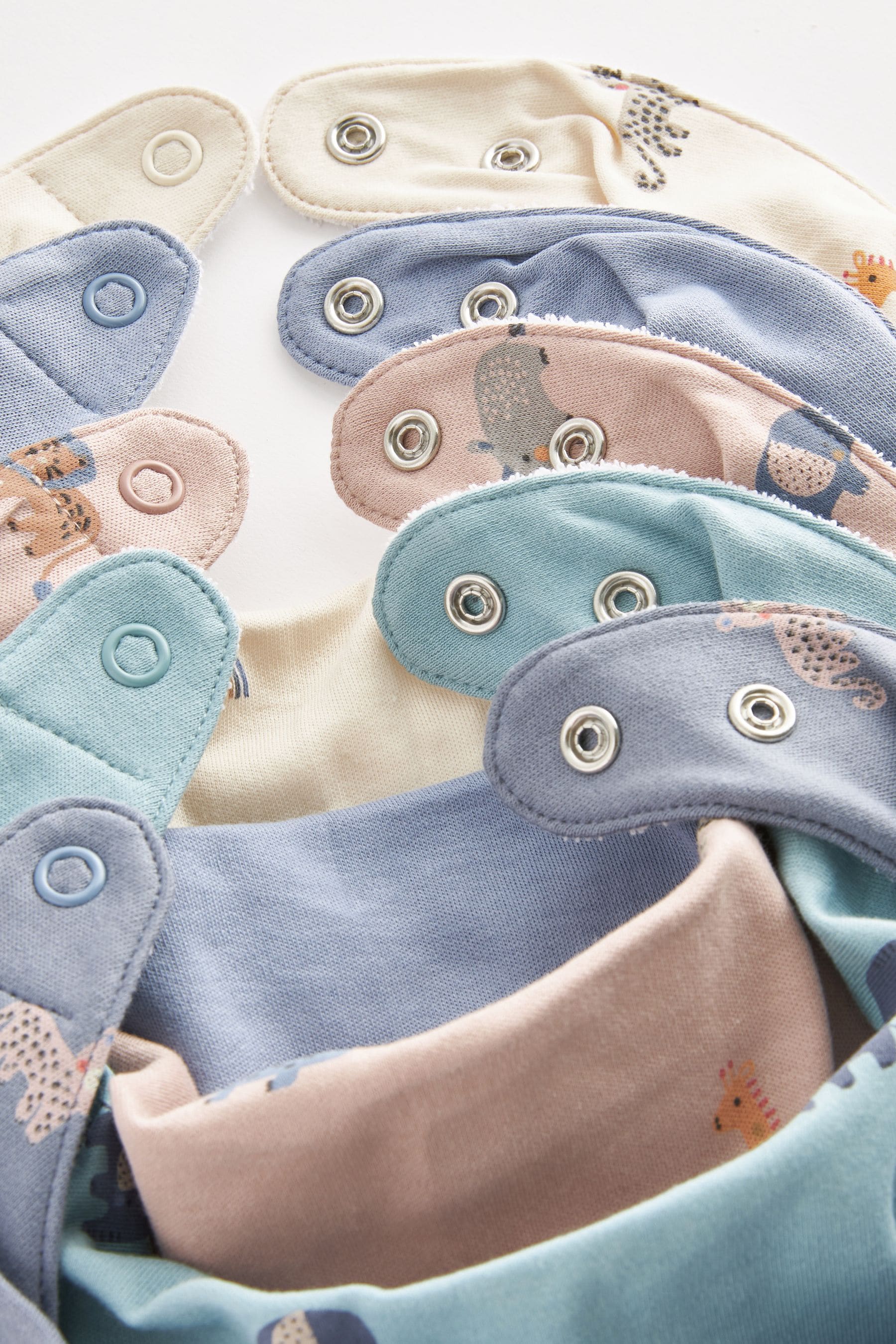 Teal Blue Dribble Bibs 5 Pack