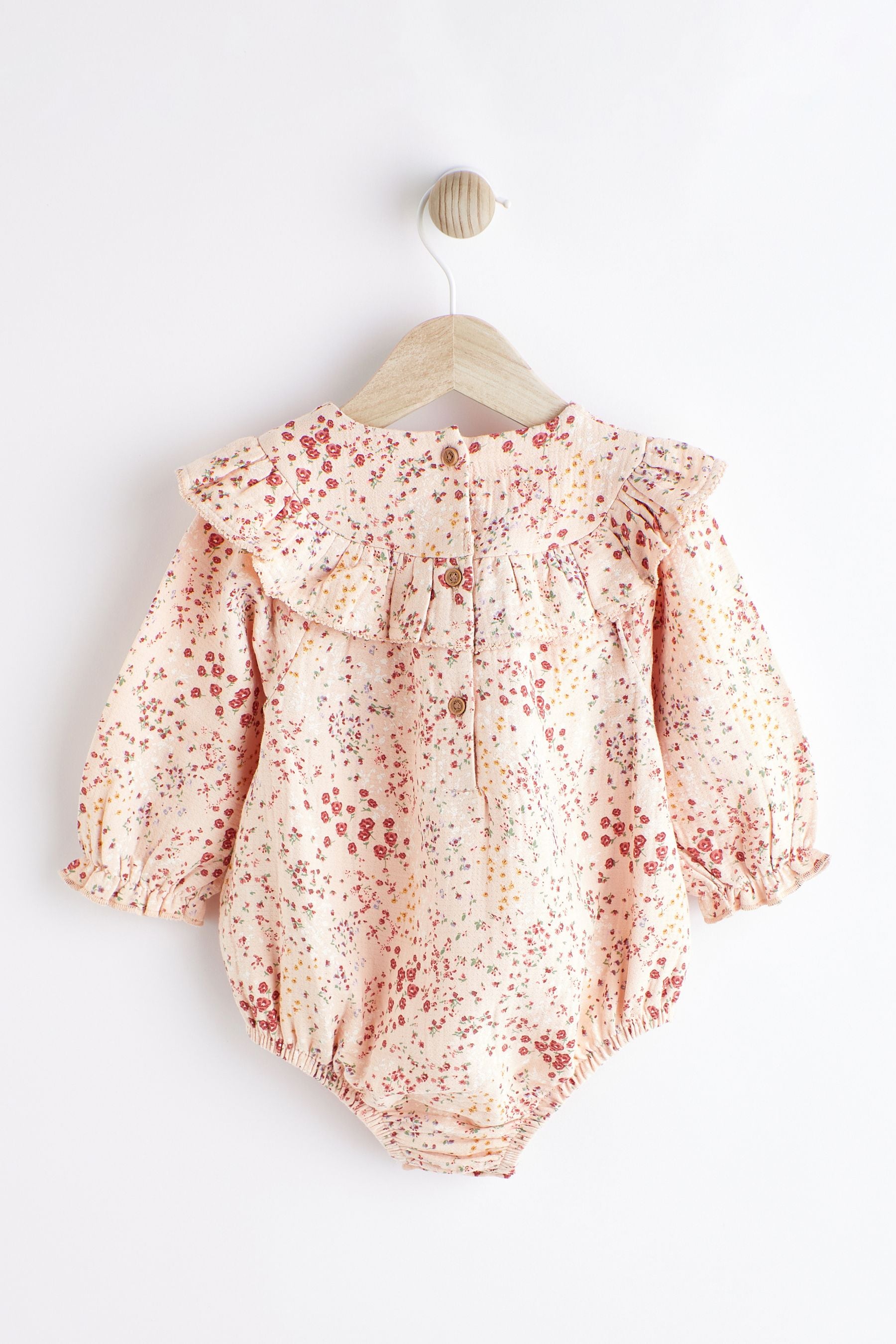 Beige Ditsy Floral Baby Bloomer Romper (0mths-3yrs)