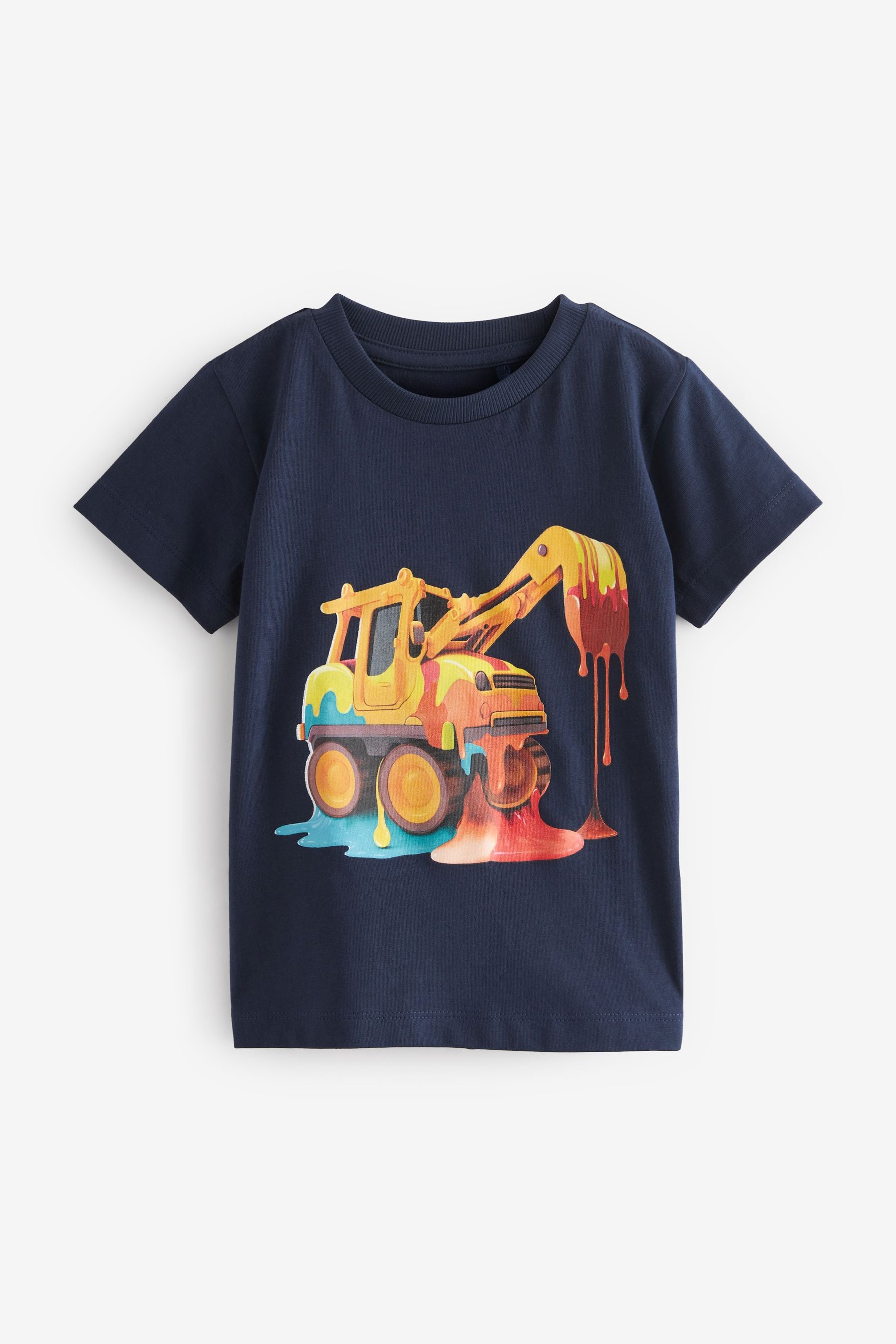 Navy Blue Short Sleeve Character T-Shirt (3mths-7yrs)