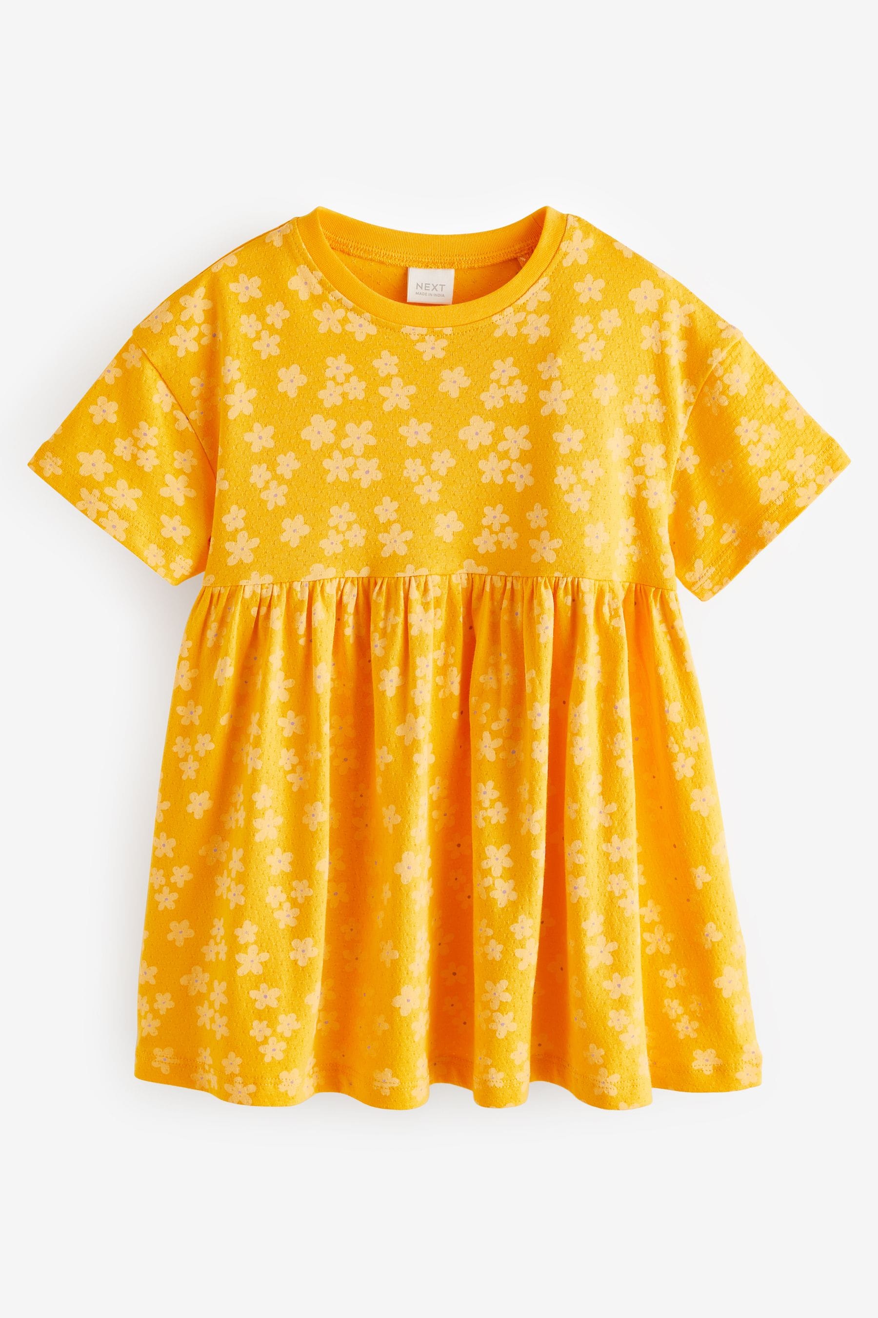 Yellow Textured Jersey Dress (3mths-7yrs)