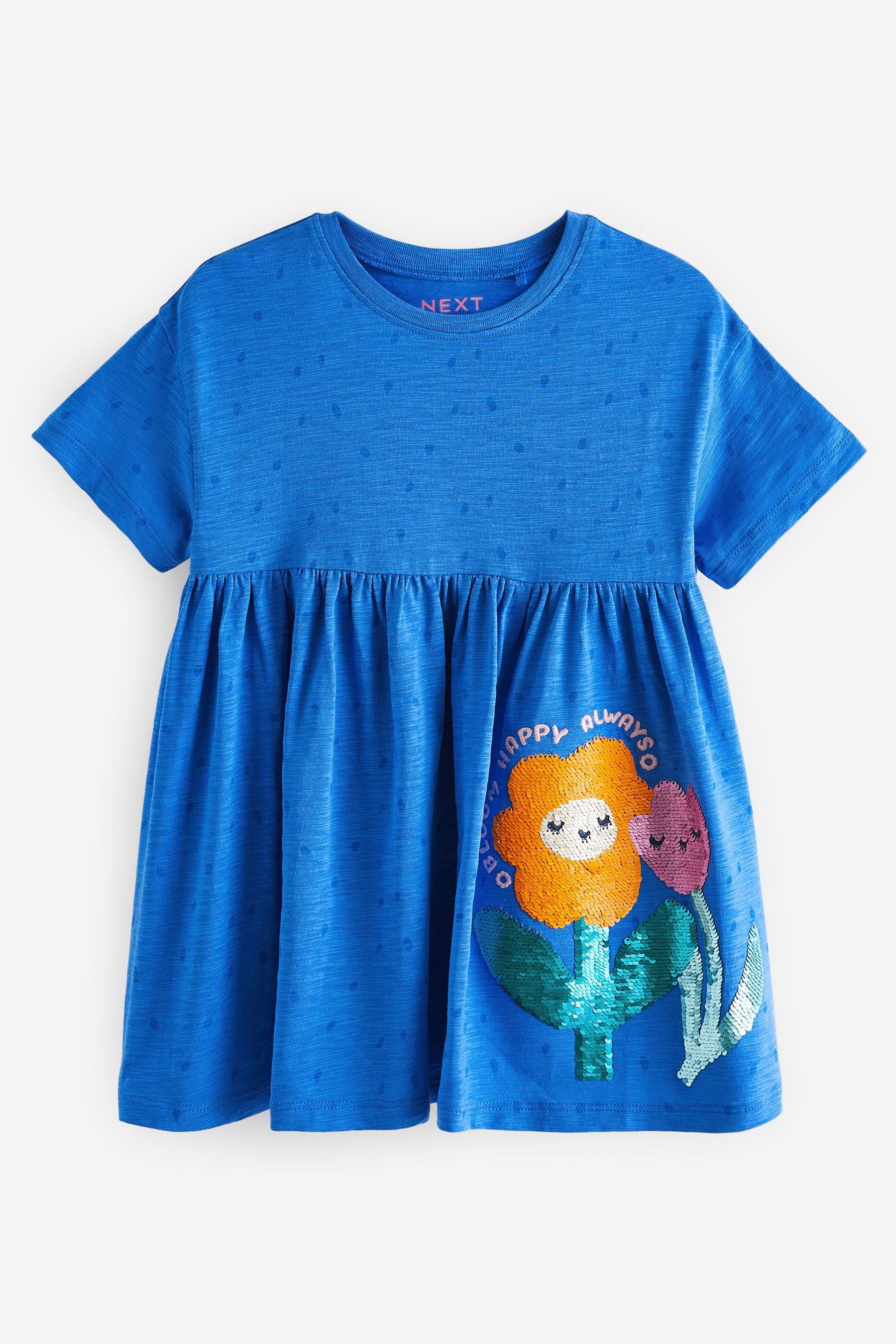 Blue Sequin Jersey Dress (9mths-7yrs)