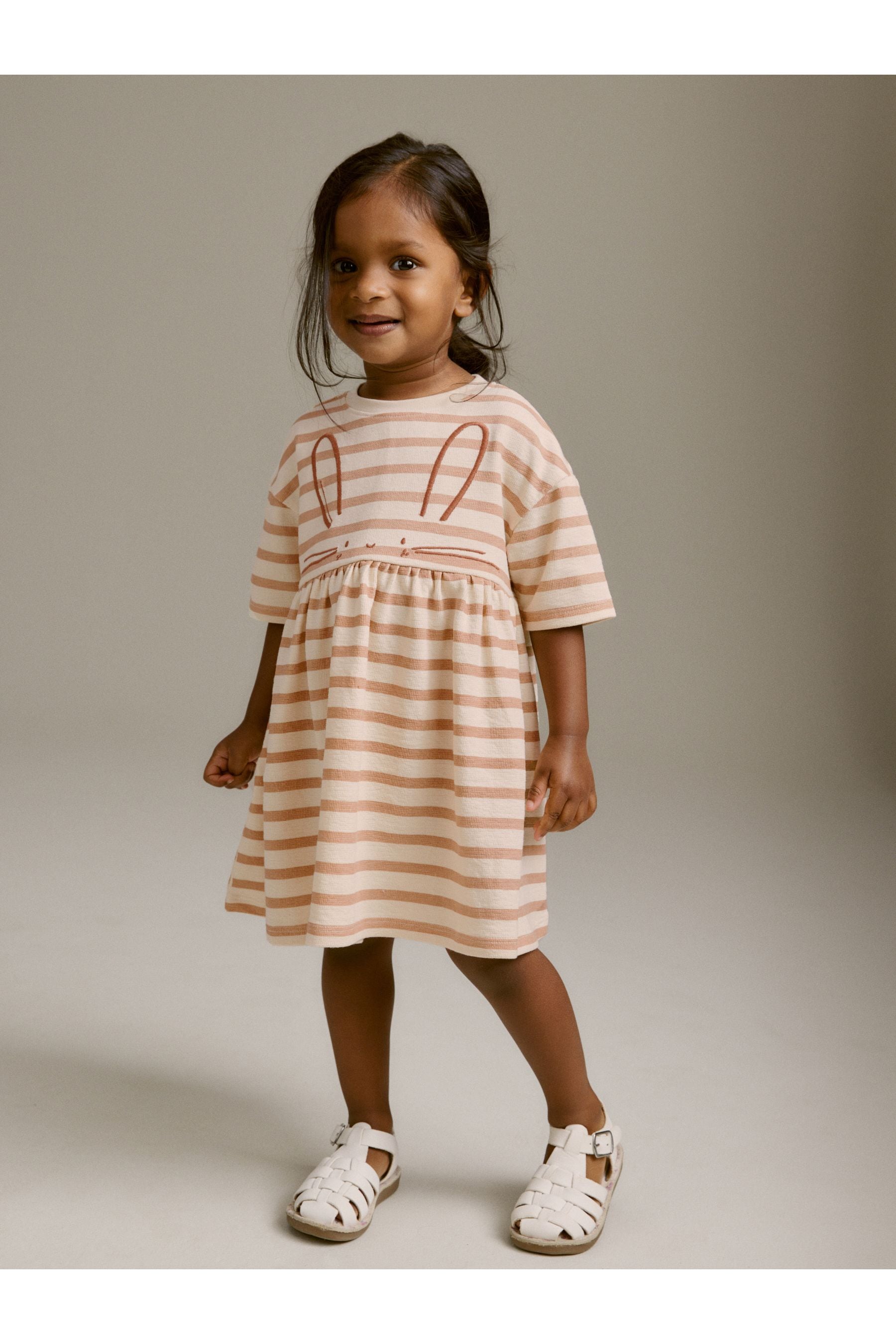 Stripe Textured Jersey Dress (3mths-7yrs)