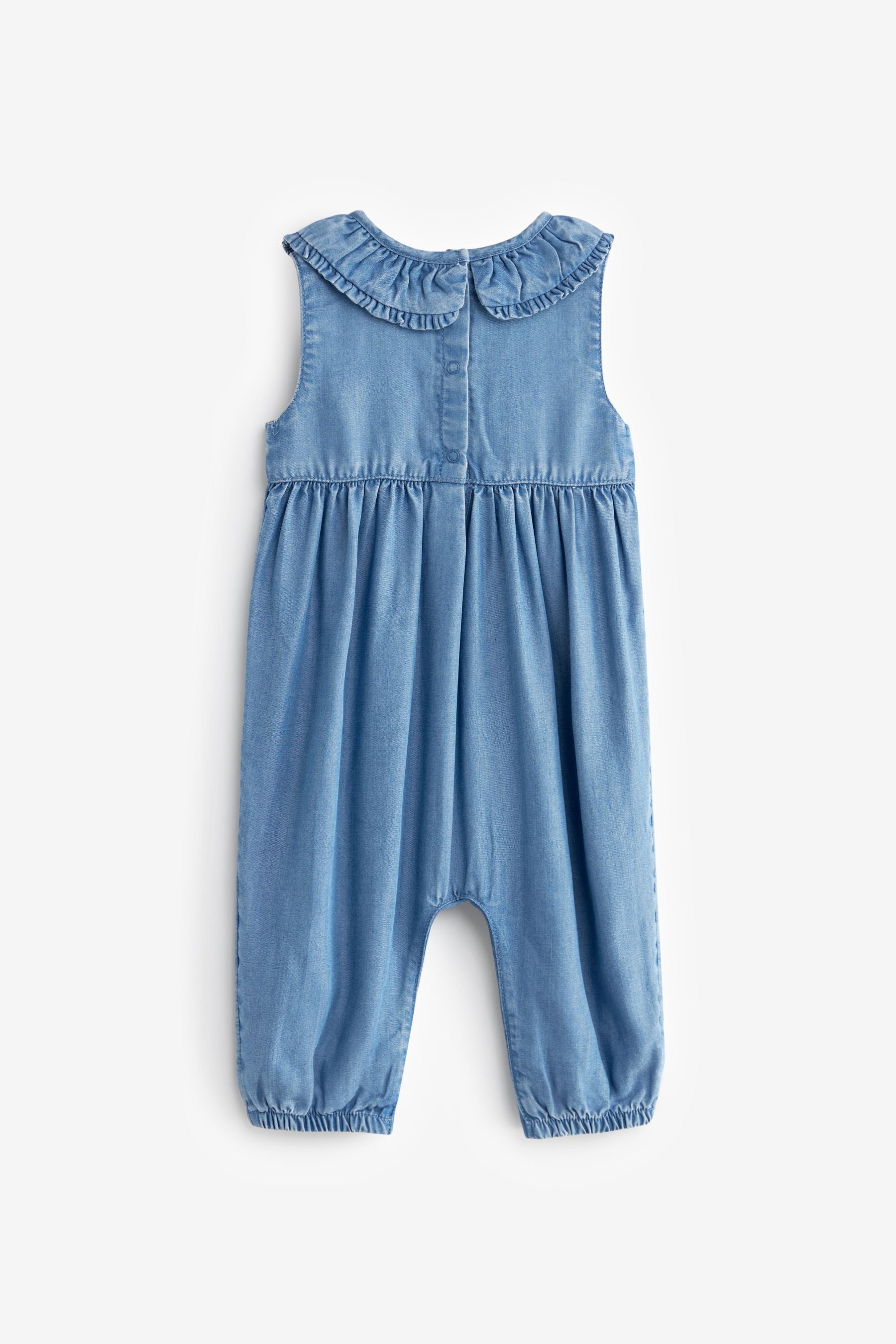 Denim Collared Baby Woven Jumpsuit (0mths-2yrs)