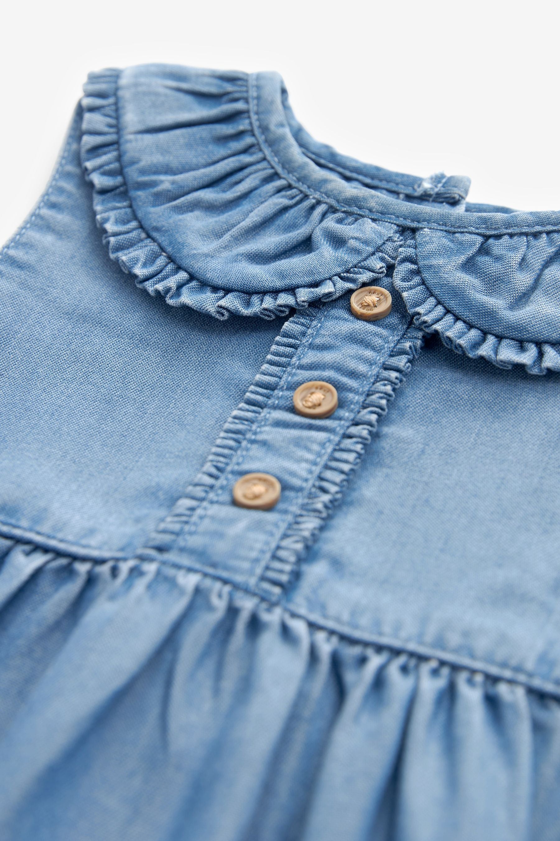 Denim Collared Baby Woven Jumpsuit (0mths-2yrs)