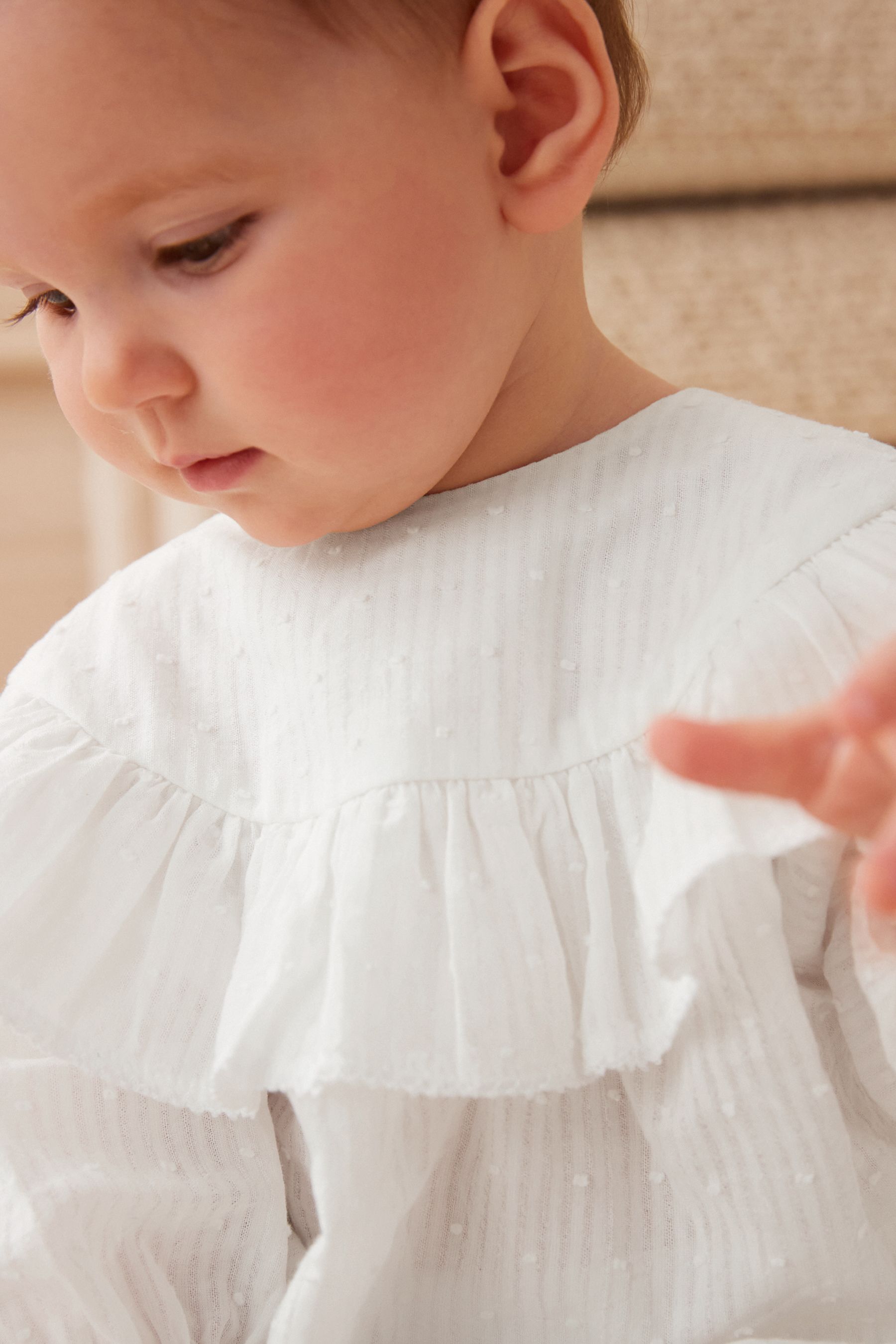 White Baby Bloomer Romper (0mths-3yrs)