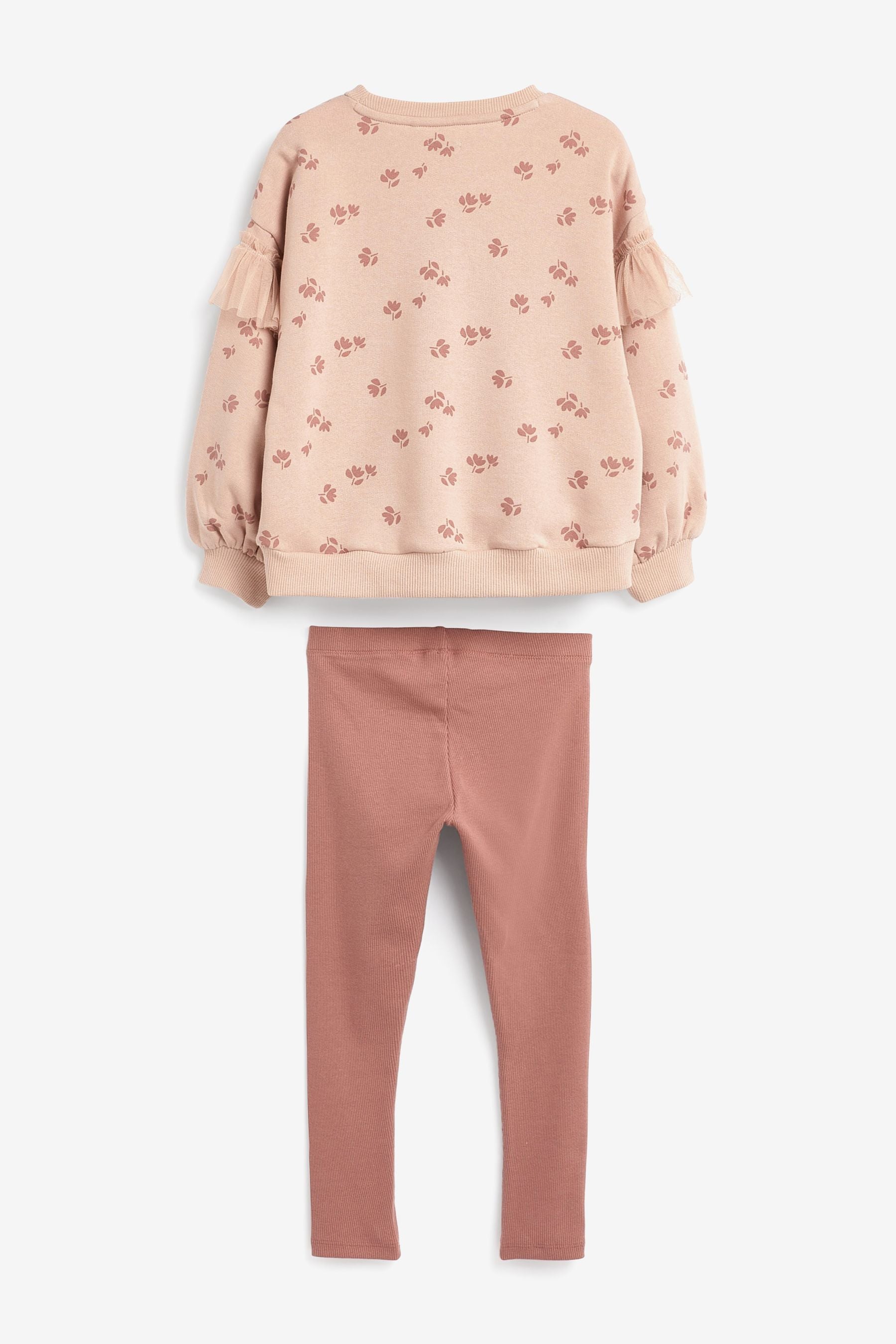 Pink Floral Sweatshirt And Leggings Set (3-16yrs)