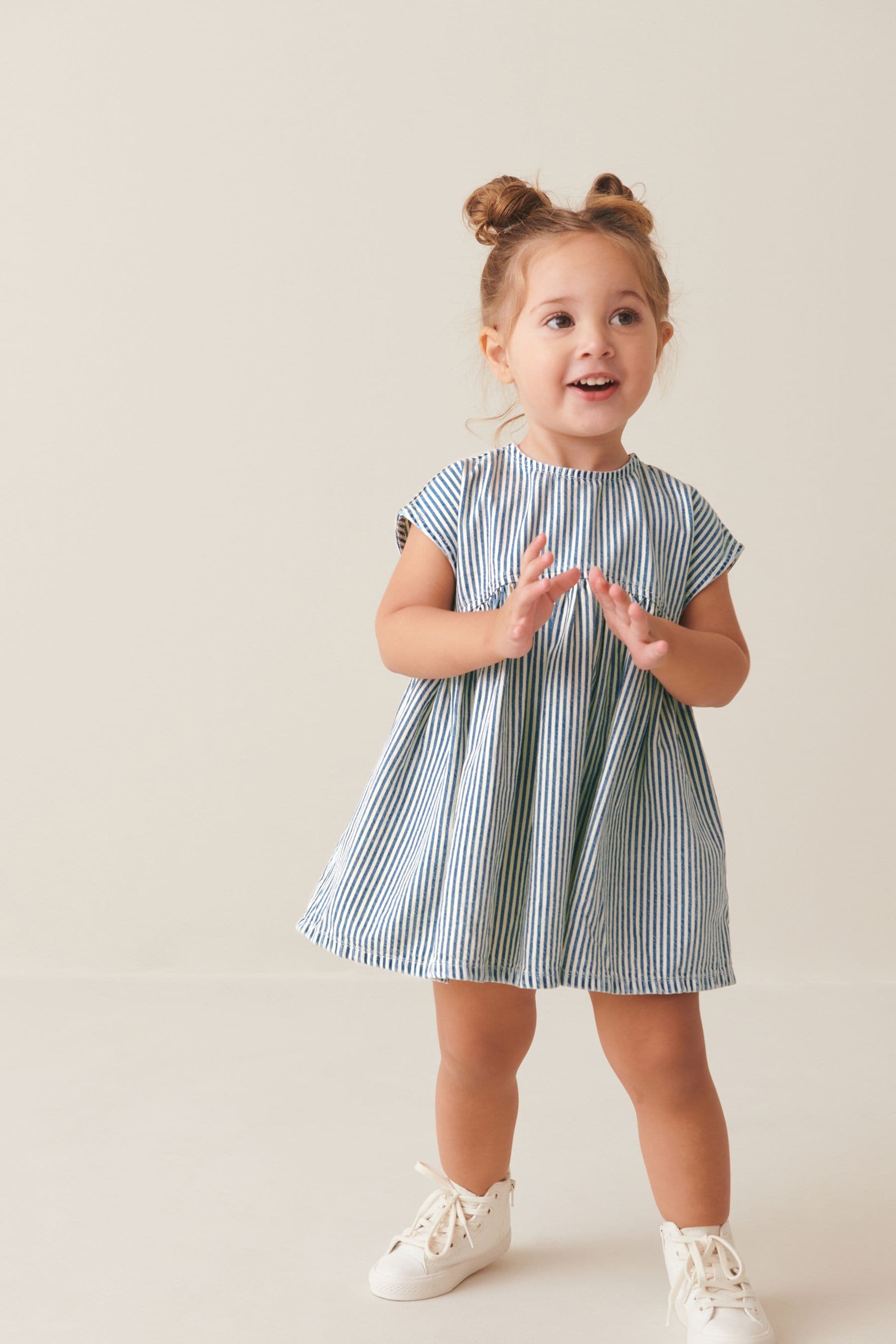 Blue Stripe Boxy Cotton Dress (3mths-7yrs)