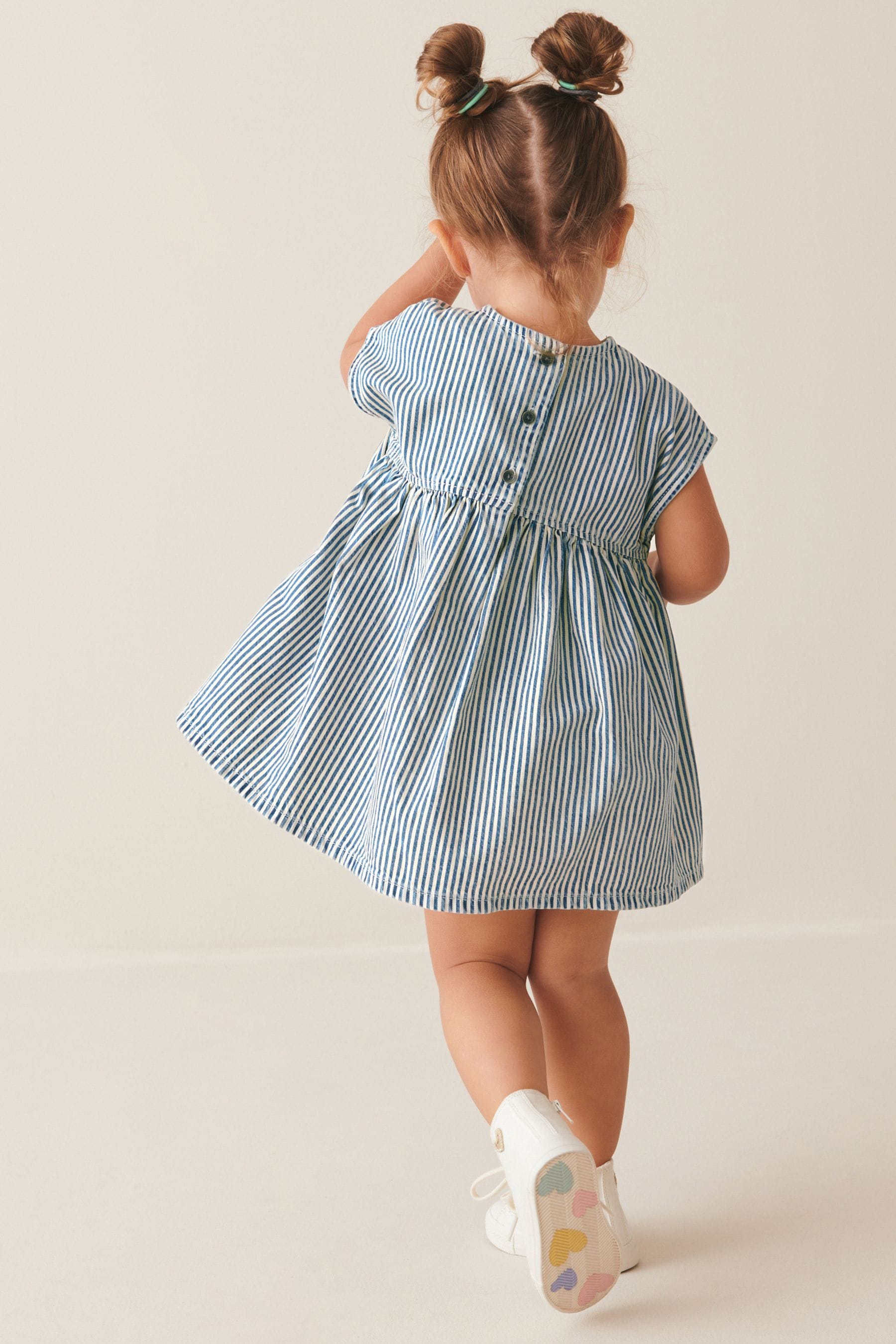 Blue Stripe Boxy Cotton Dress (3mths-7yrs)