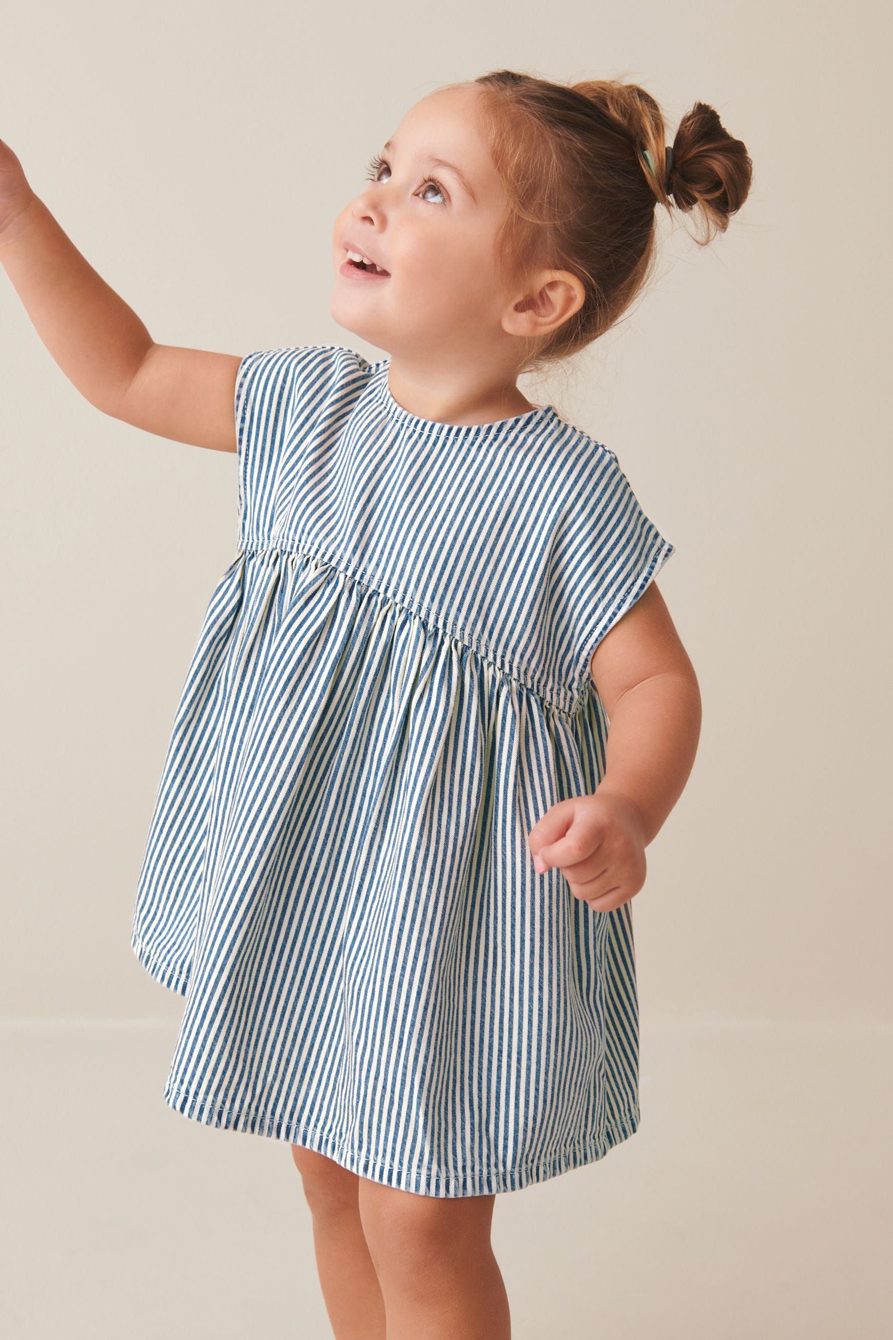 Blue Stripe Boxy Cotton Dress (3mths-7yrs)