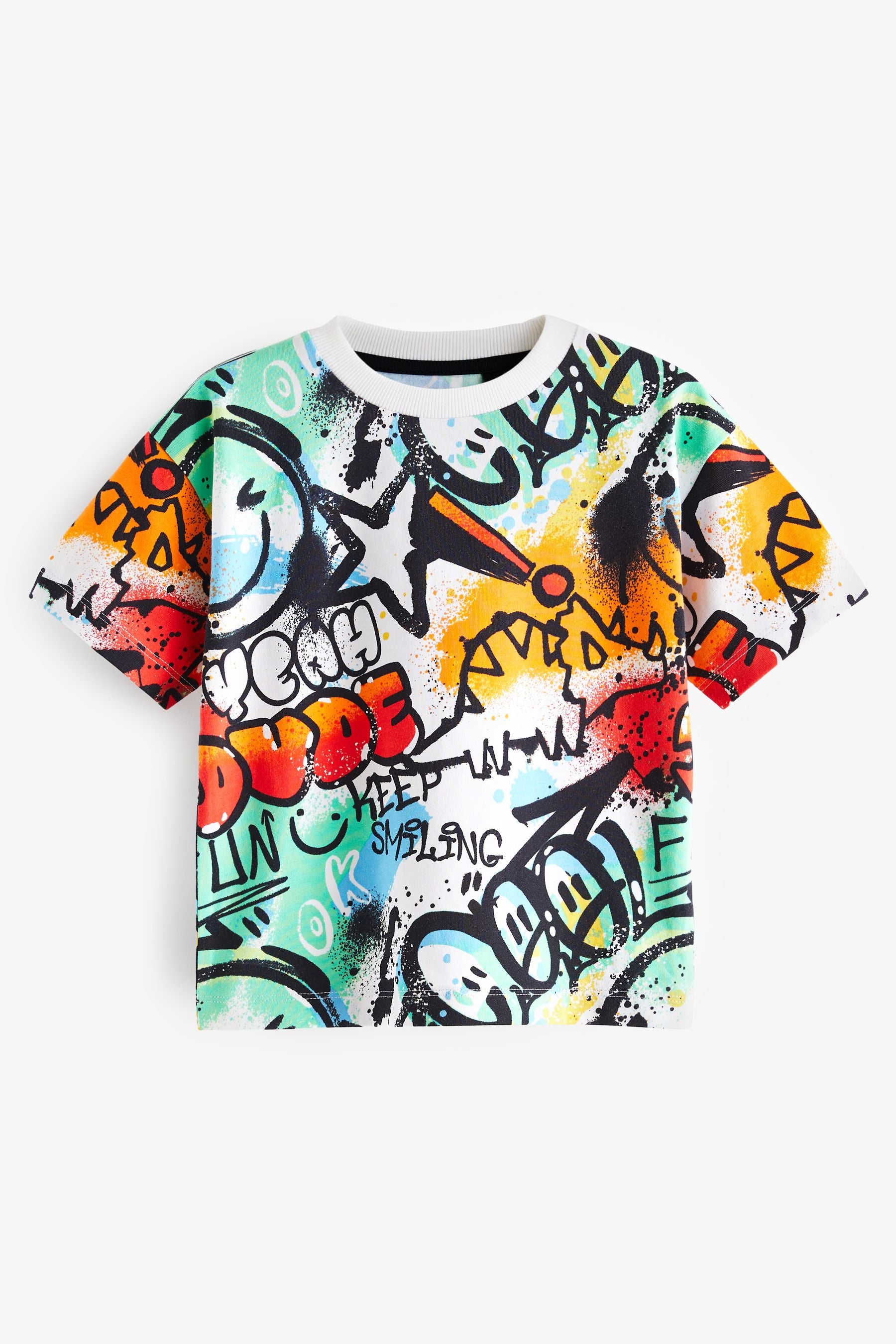 Multi Short Sleeve Graffic T-Shirt (3mths-7yrs)