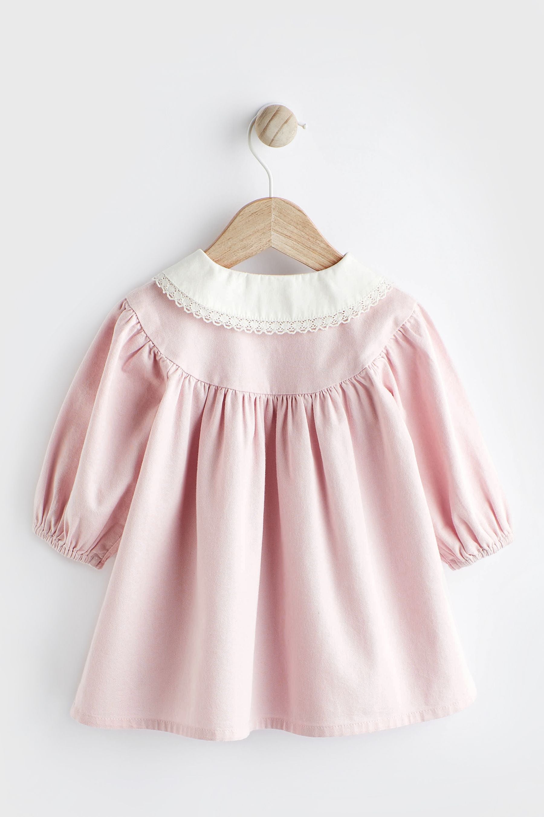 Pink 2 Piece Embroidered Baby Dress and Tights Set (0mths-2yrs)