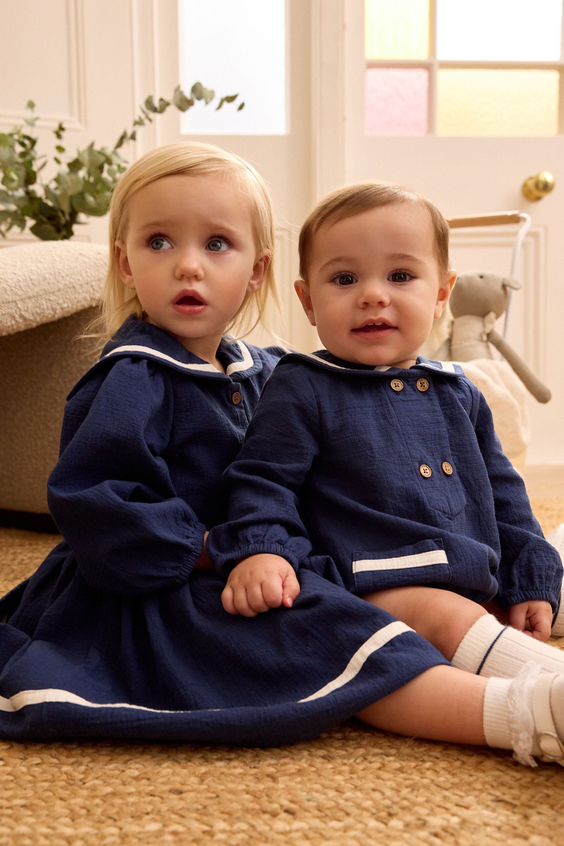 Navy Blue Sailor Baby Dress (0mths-2yrs)