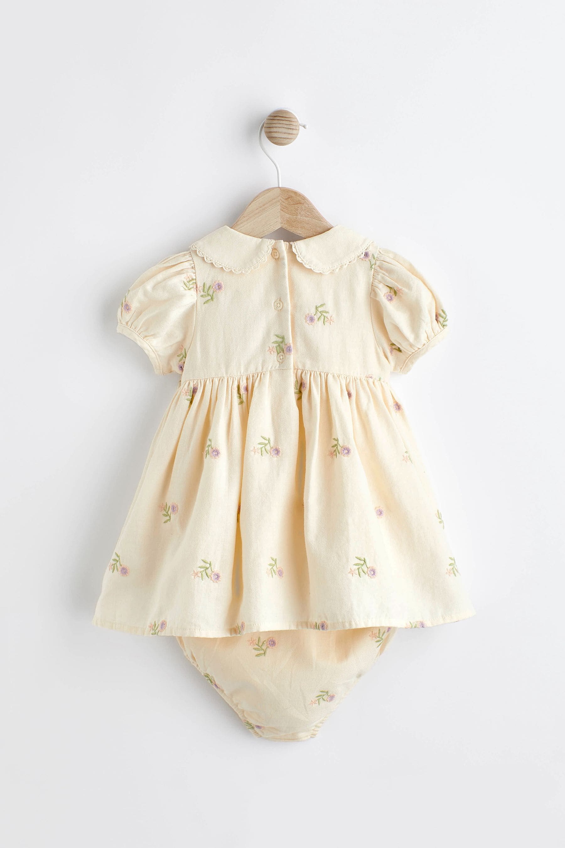 Ivory 2 Piece Embroidered Baby Dress and Knicker Set (0mths-2yrs)