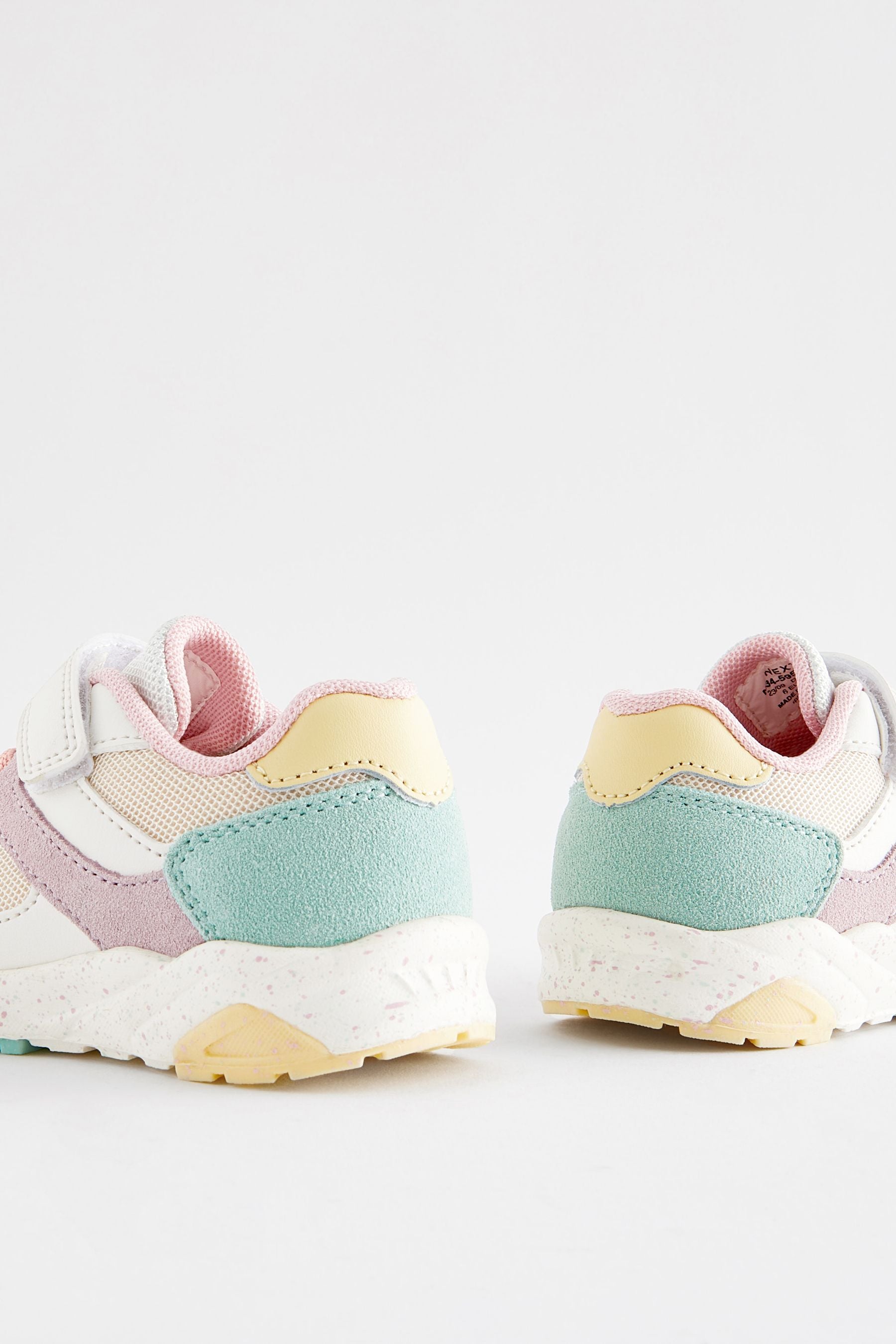 Multi Pastel Elastic Lace Chunky Trainers