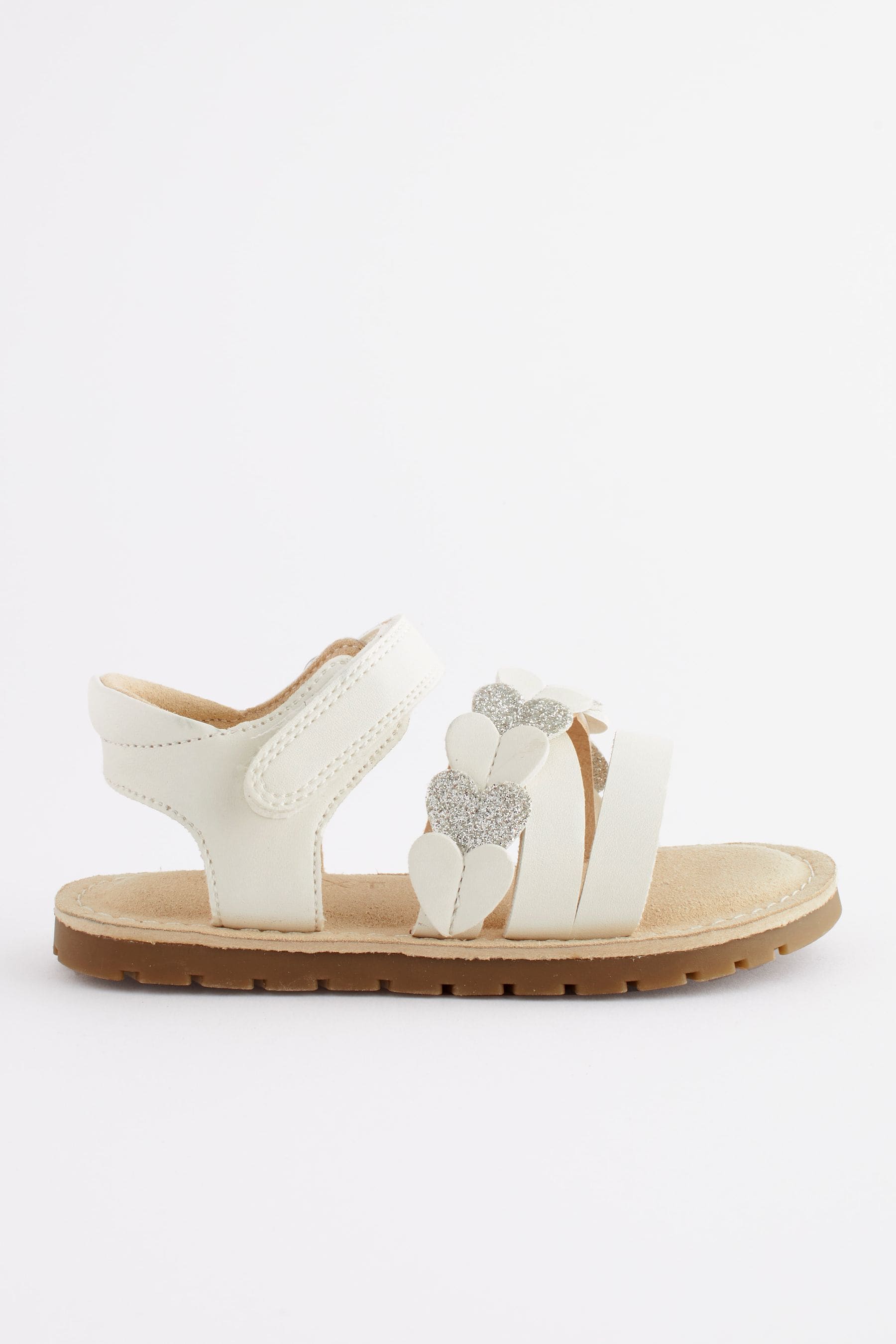 White Heart Sandals