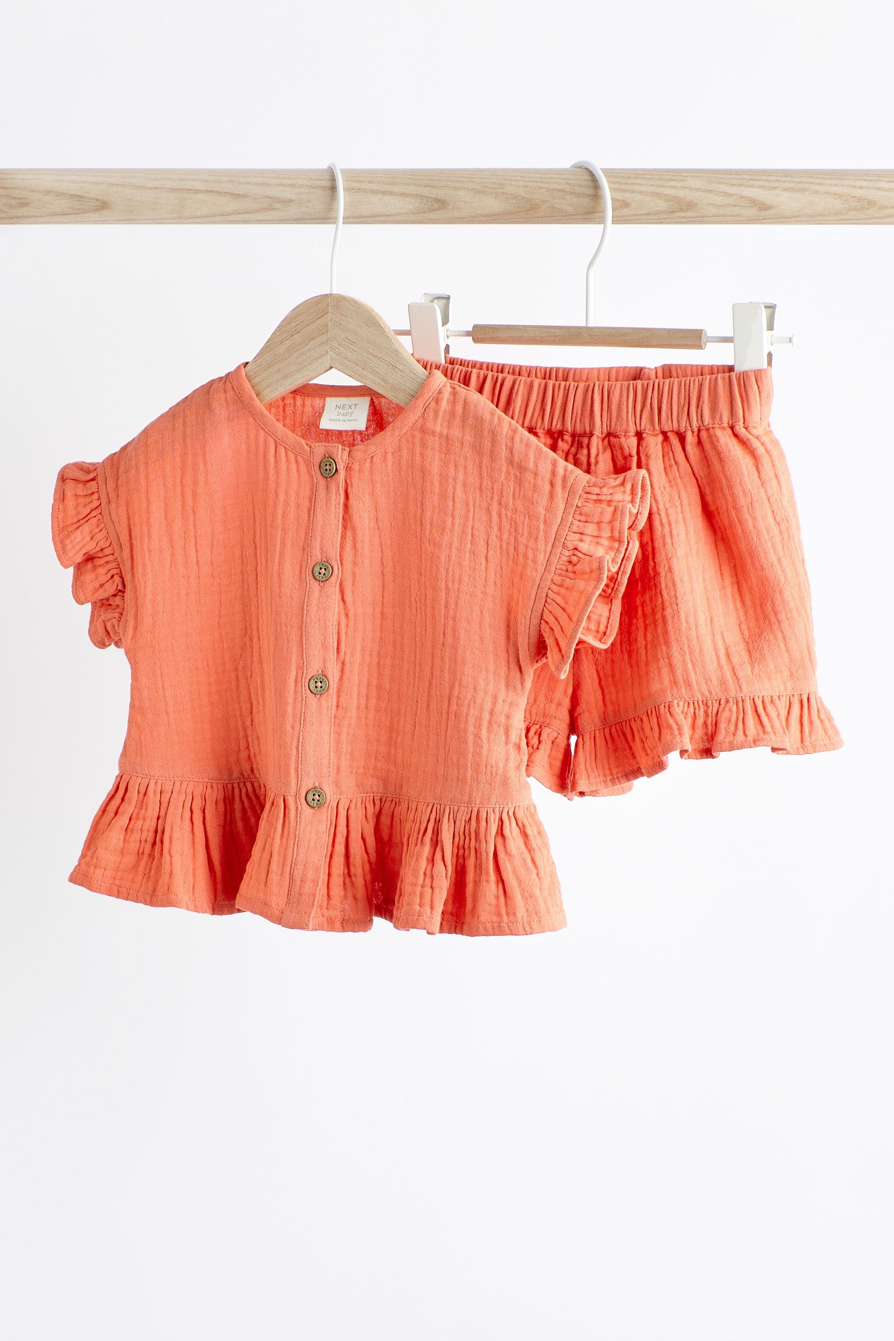 Red 2 Piece Baby Short Sleeve Peplum Top & Shorts Set (0mths-3yrs)