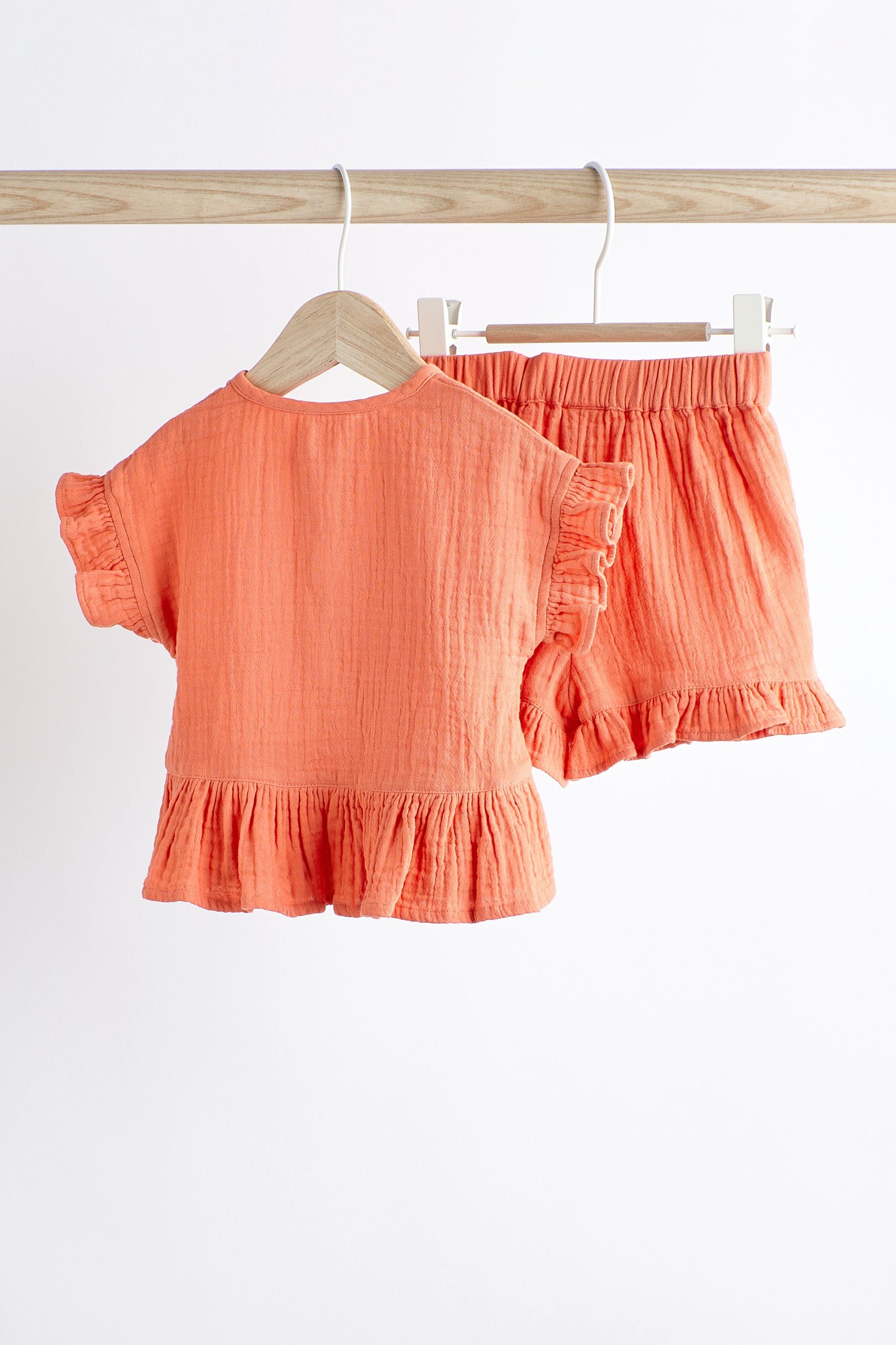 Red 2 Piece Baby Short Sleeve Peplum Top & Shorts Set (0mths-3yrs)