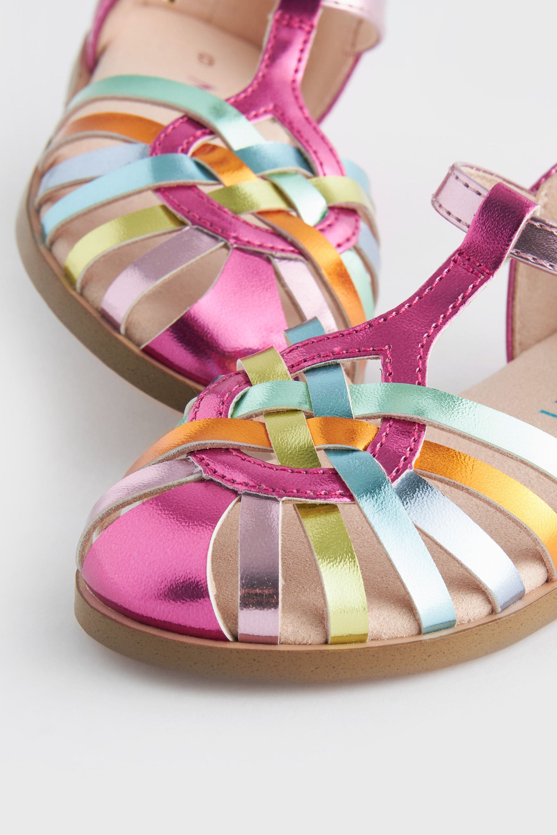 Rainbow Metallic Fisherman Occasion Sandals