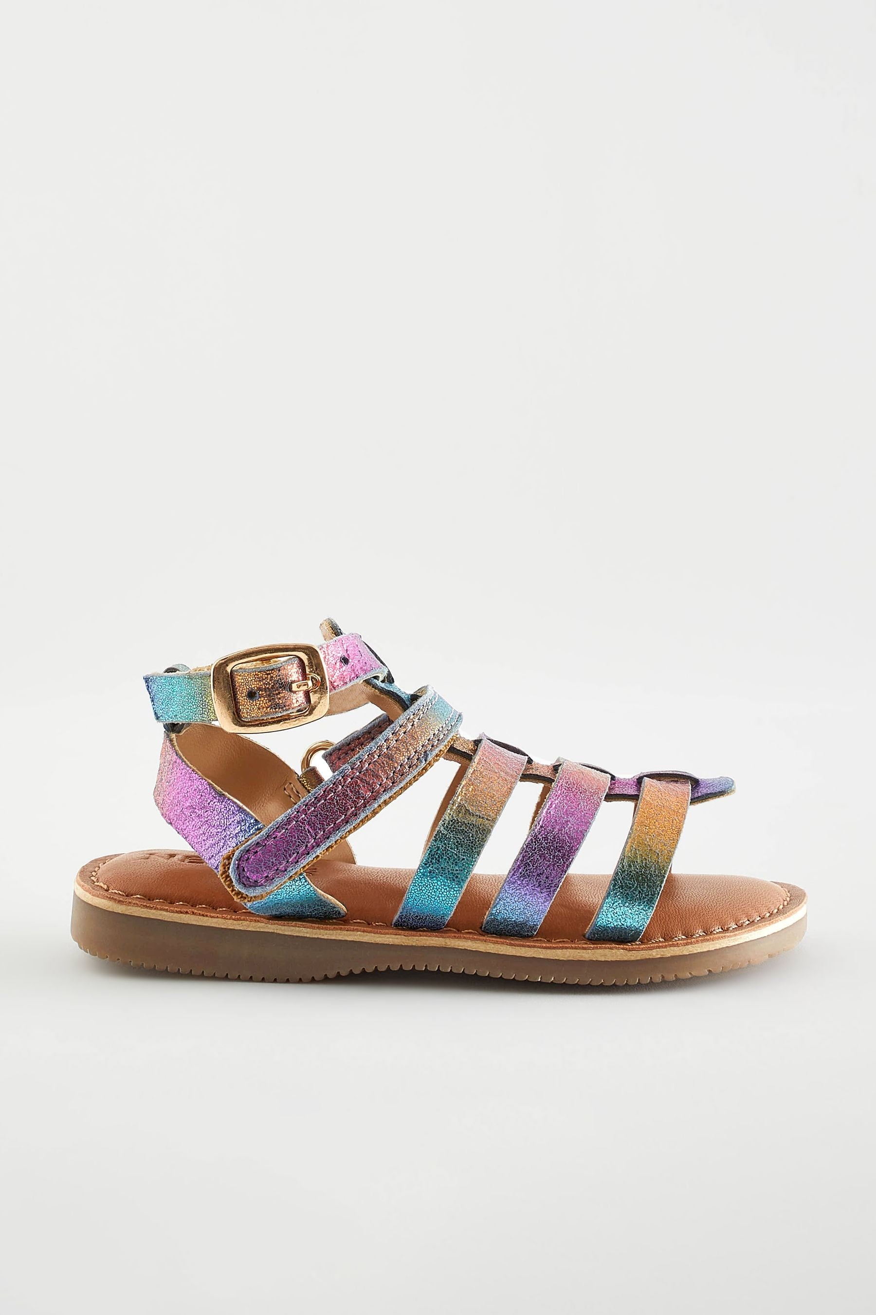 Rainbow Leather Gladiator Sandals