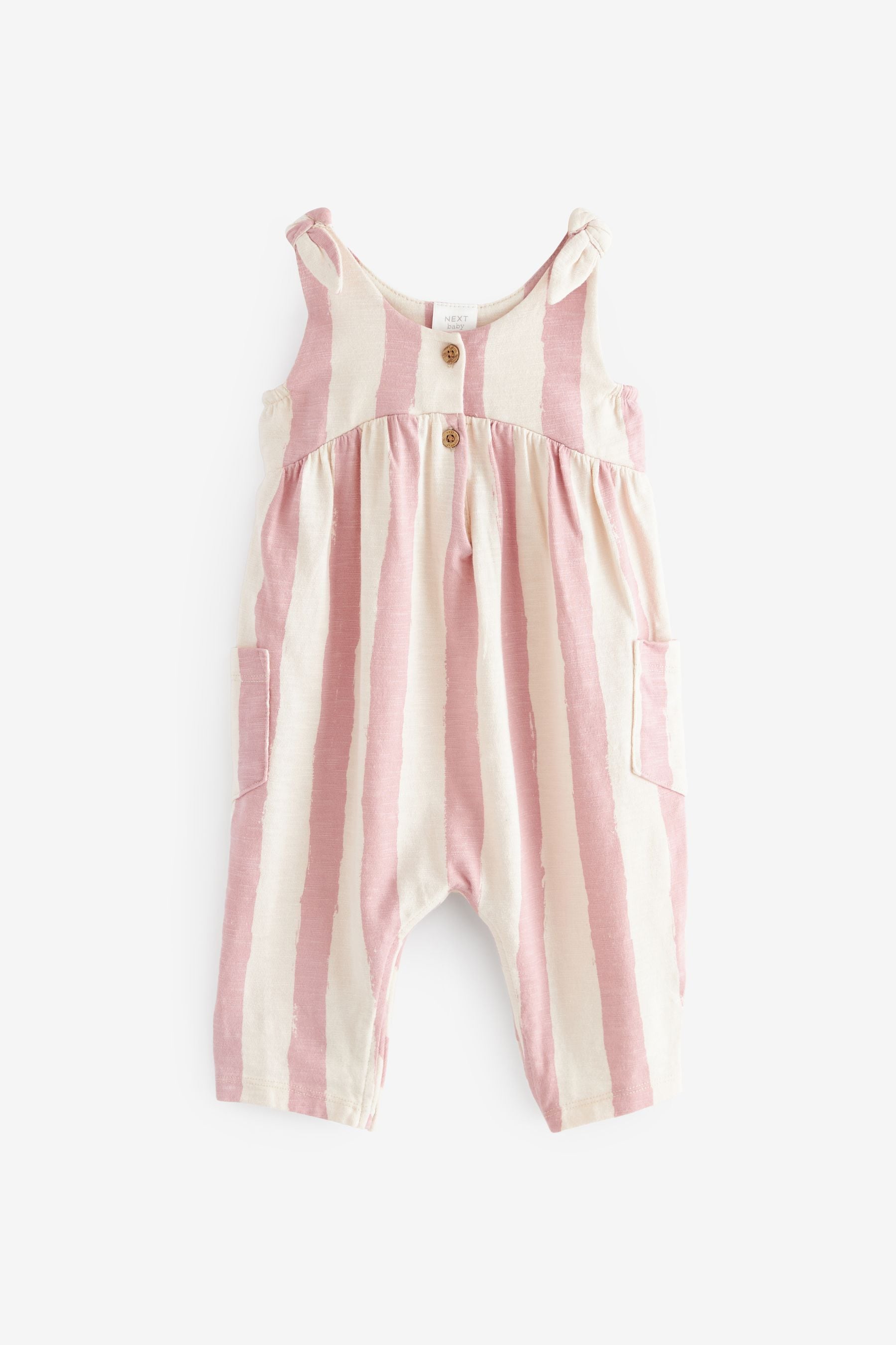 Pink/White Stripe Baby Romper (0mths-3yrs)