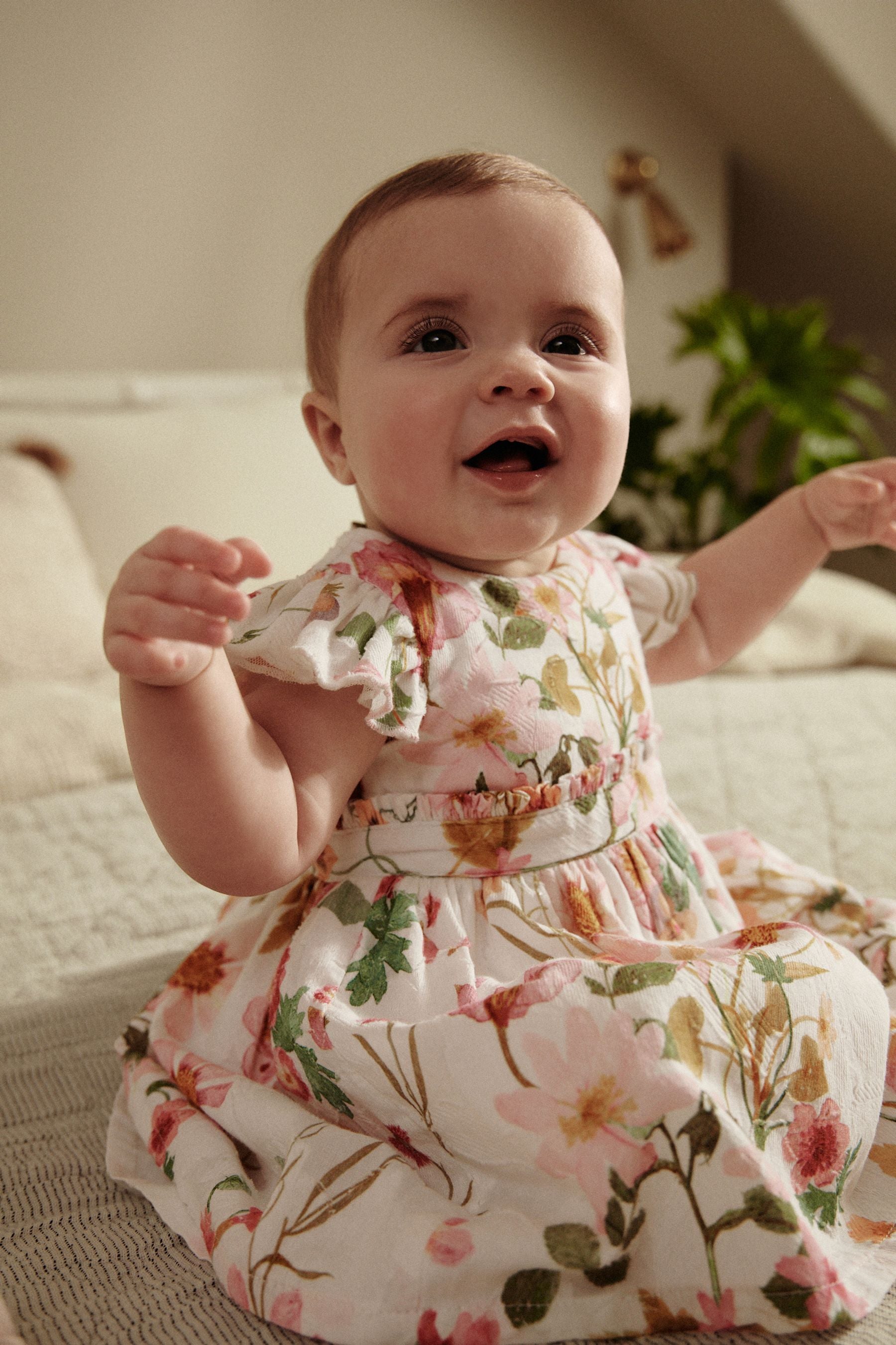 Pink/White Floral Baby Prom Dress (0mths-2yrs)