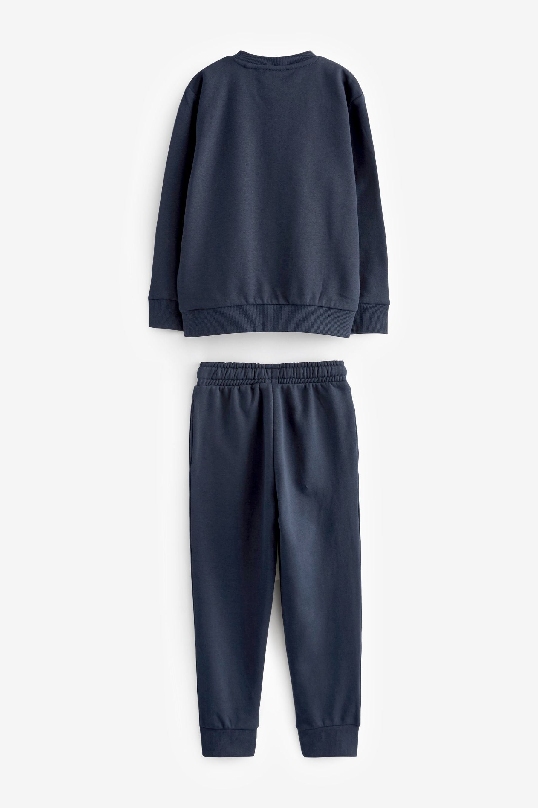 Blue Navy Plain Jersey Sweatshirt and Joggers Set (3mths-7yrs)