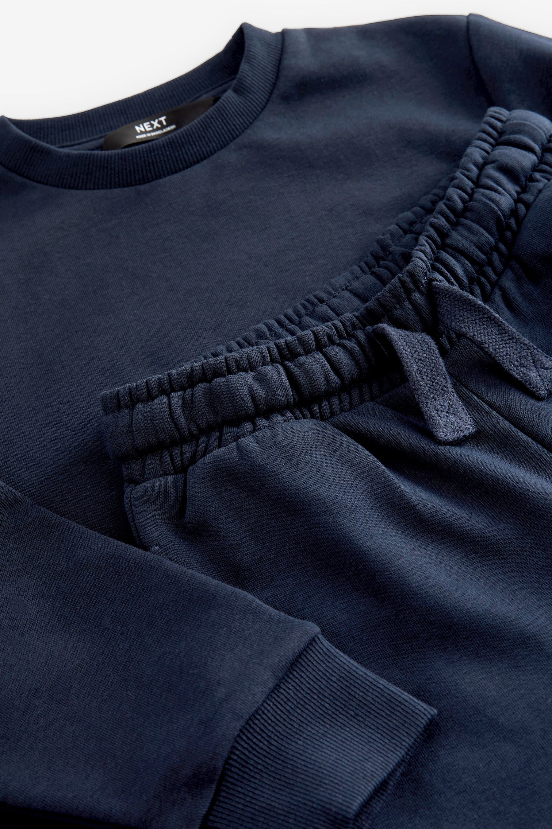 Blue Navy Plain Jersey Sweatshirt and Joggers Set (3mths-7yrs)