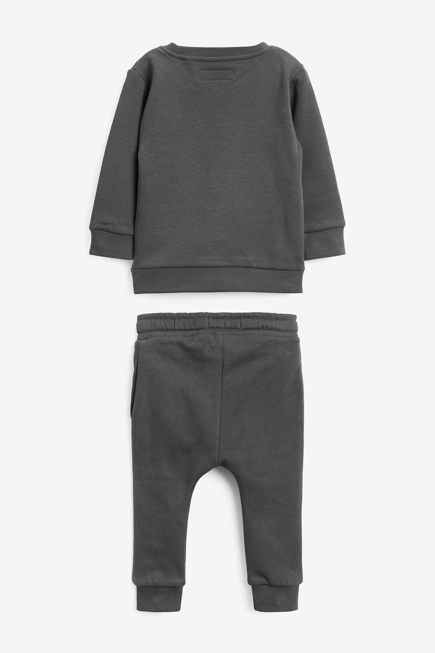 Grey Charcoal Plain Jersey Sweatshirt and Joggers Set (3mths-7yrs)