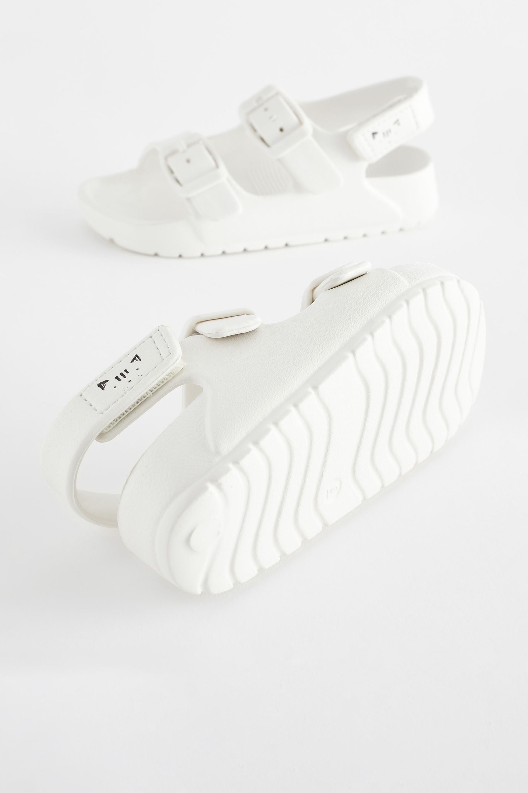 White Two Strap Sandals