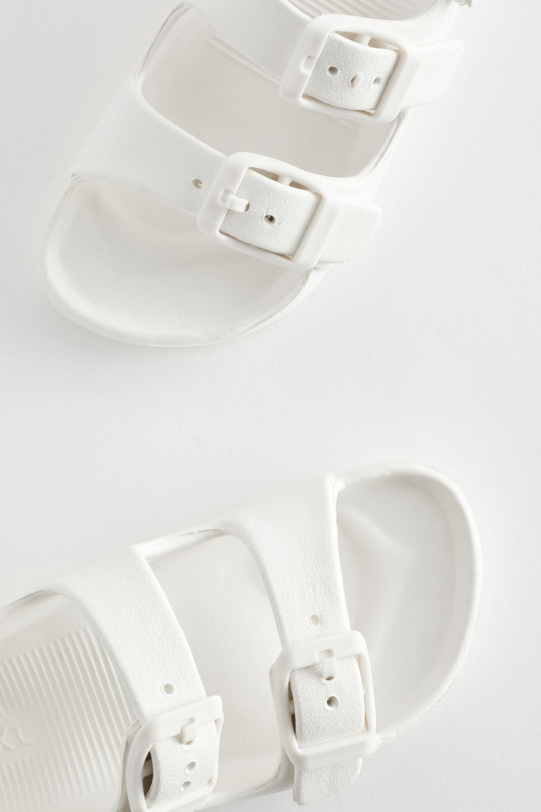 White Two Strap Sandals