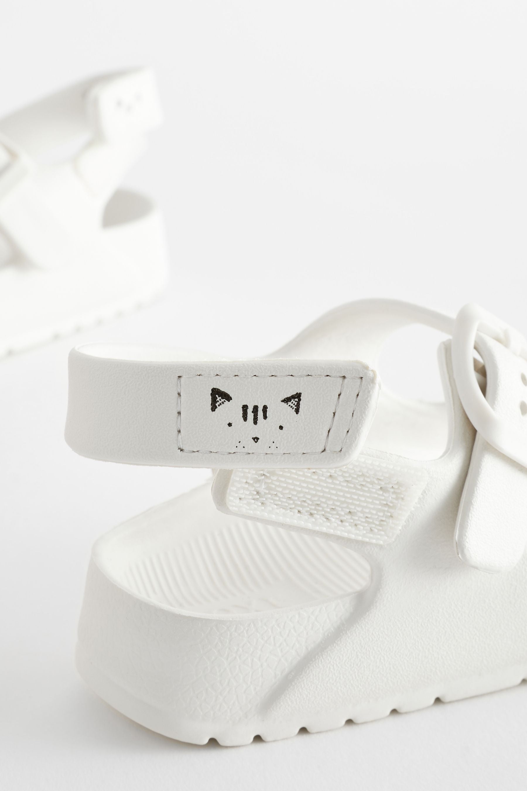 White Two Strap Sandals