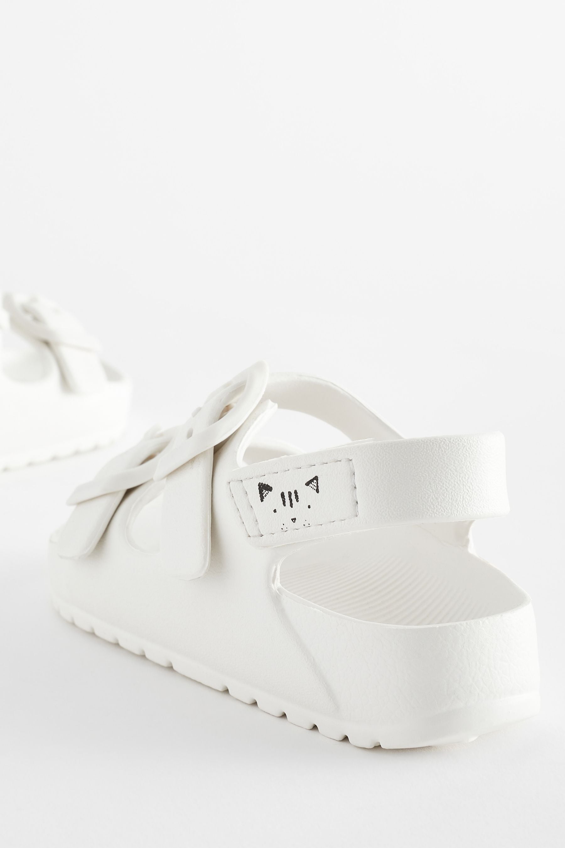 White Two Strap Sandals