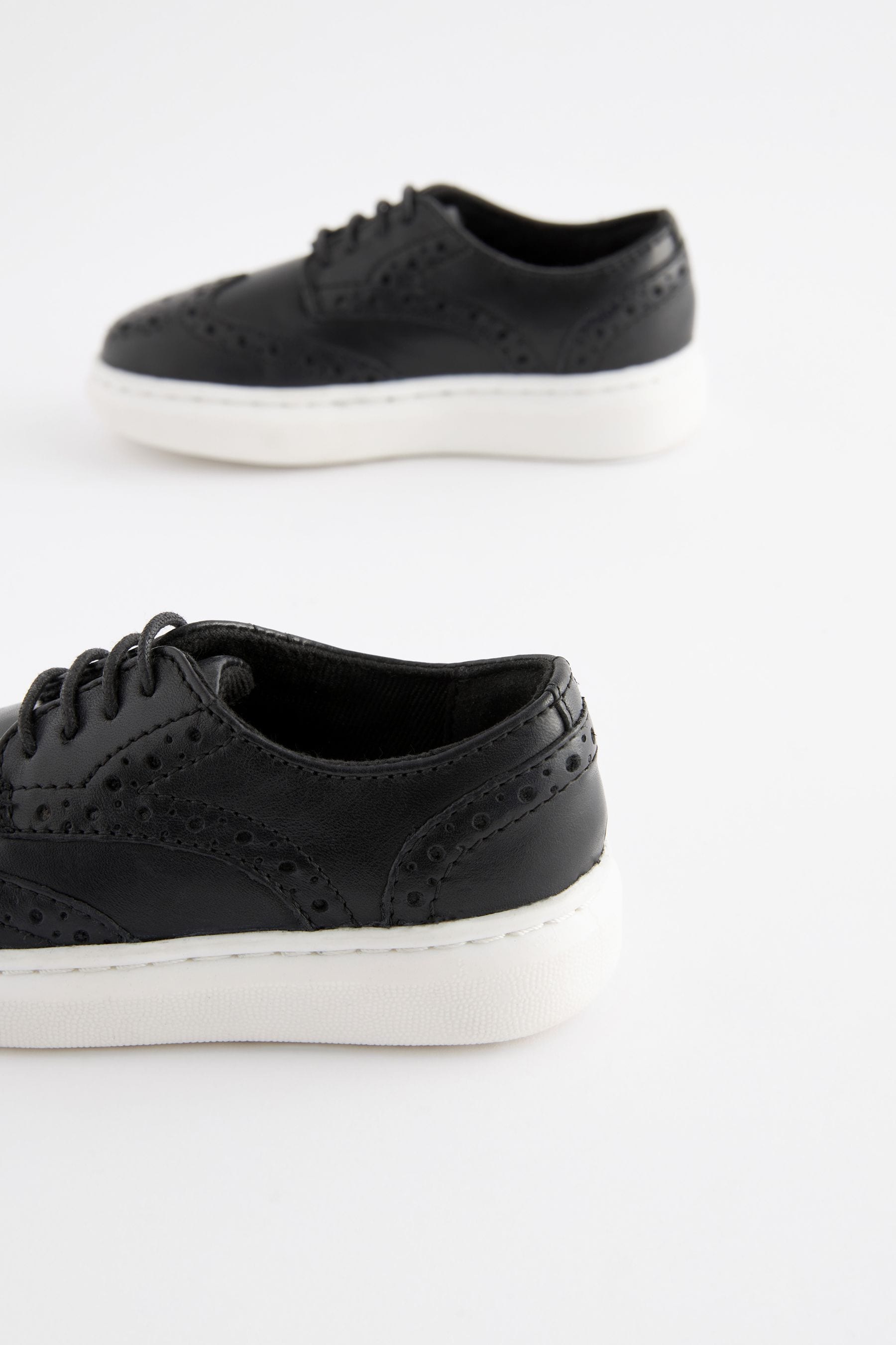 Black Brogue Smart Leather Lace-Up Shoes