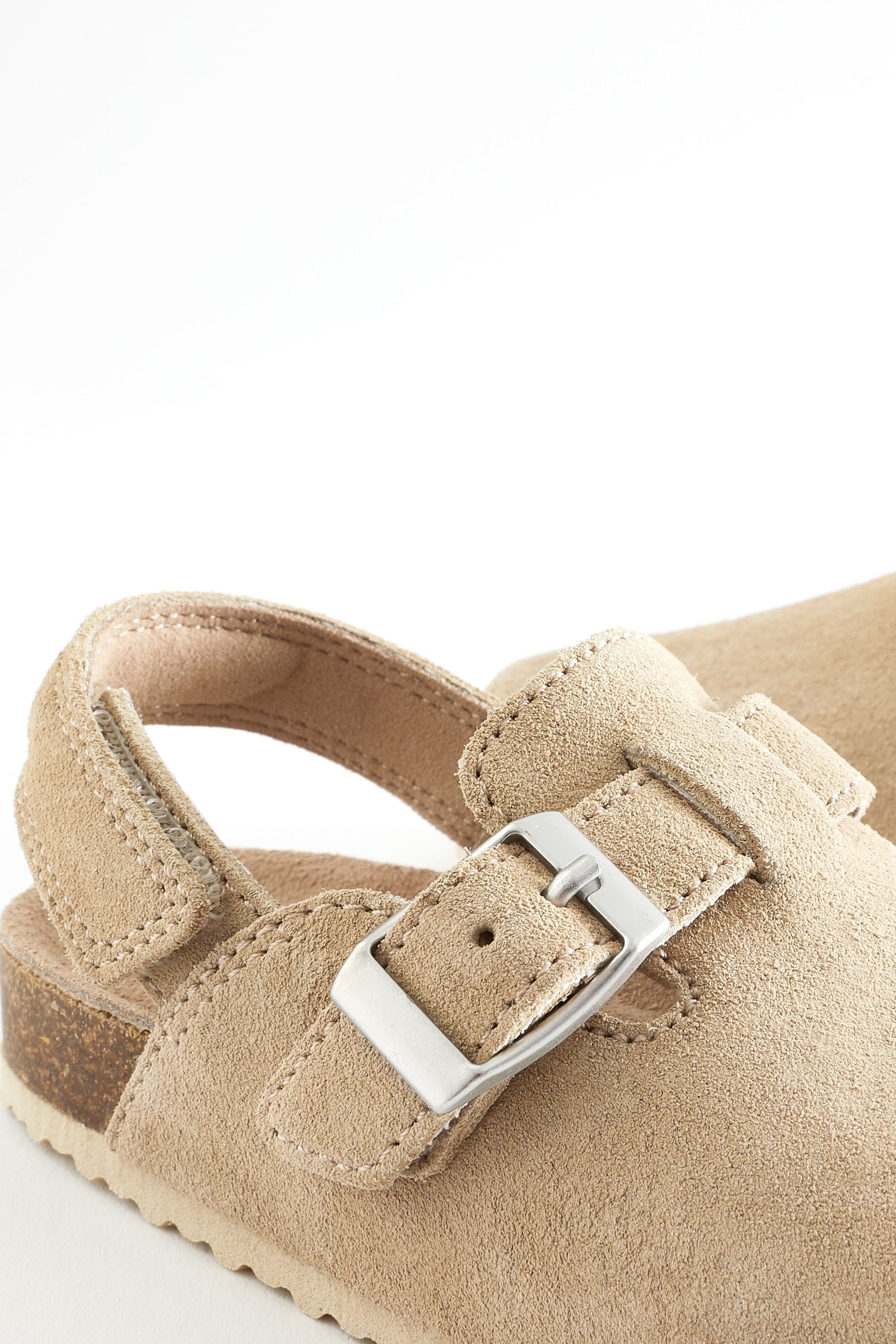 Sand Suede Leather Clogs with Touch Fastening