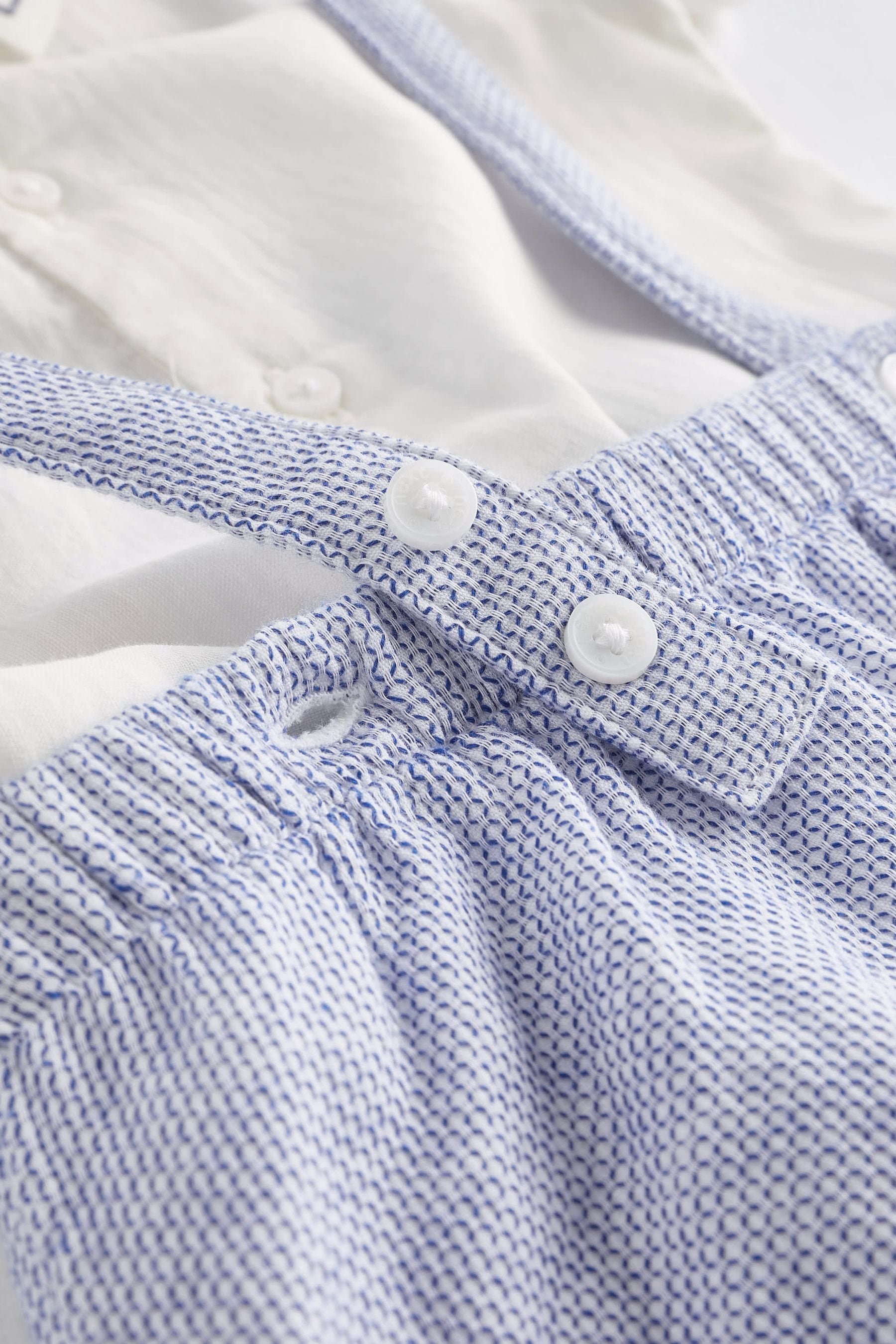 Pale Blue Smart Shirt, Shorts And Socks With Linen 3 Piece Set (0mths-2yrs)