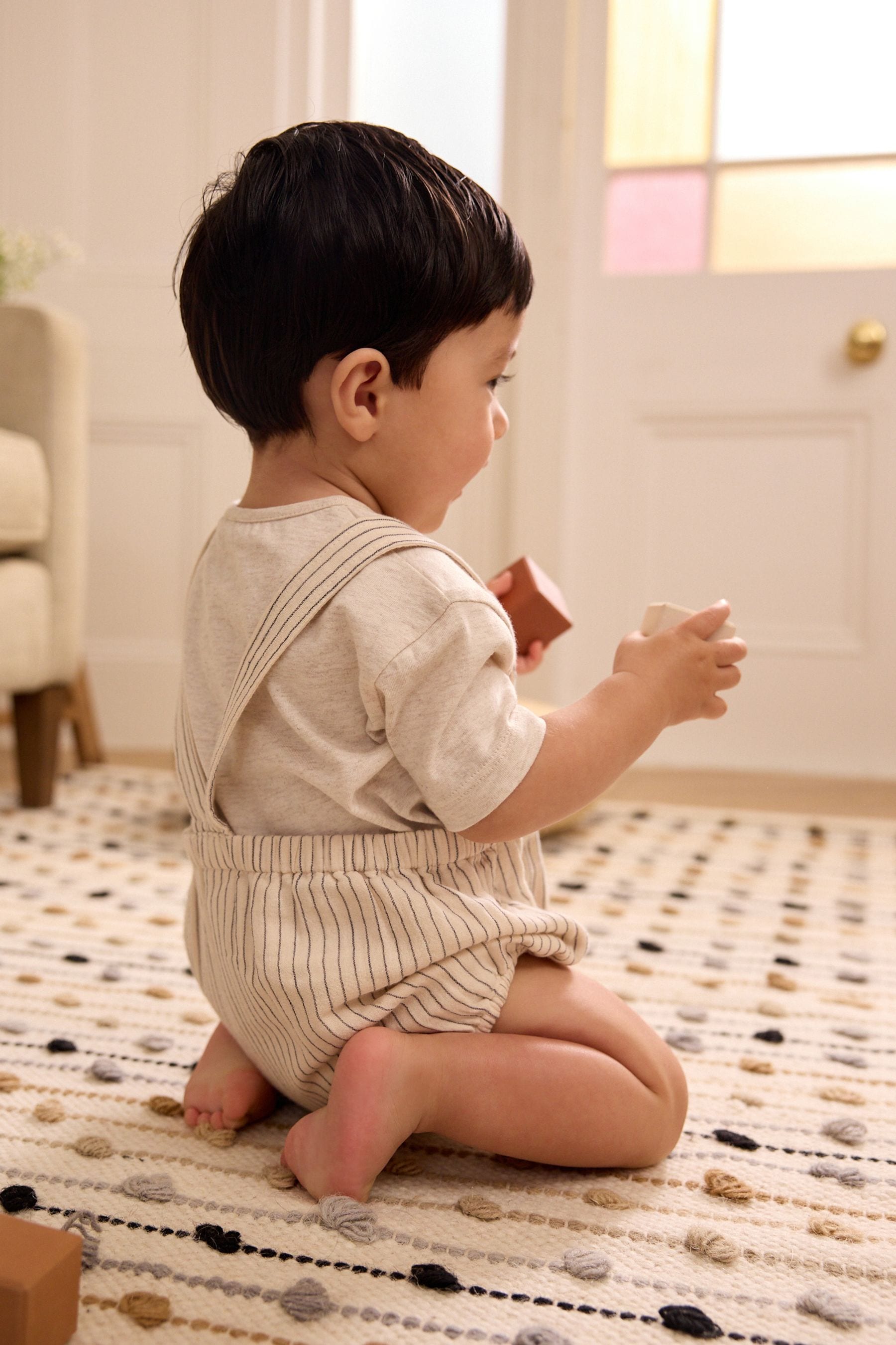 Neutral Dungarees And Bodysuit Baby Set (0mths-2yrs)