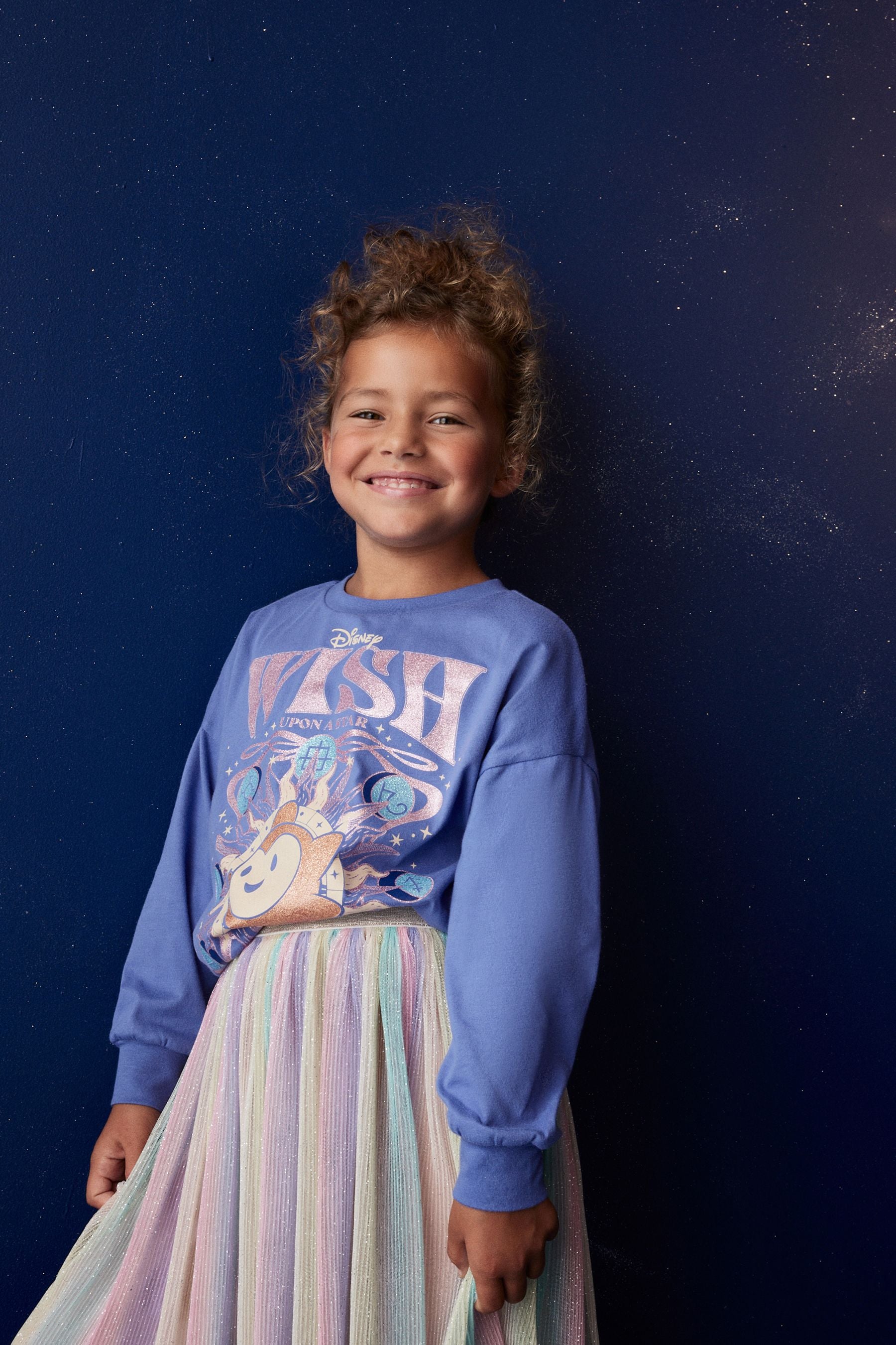 Light Blue Disney Wish Asha Long Sleeve T-Shirt (3-16yrs)