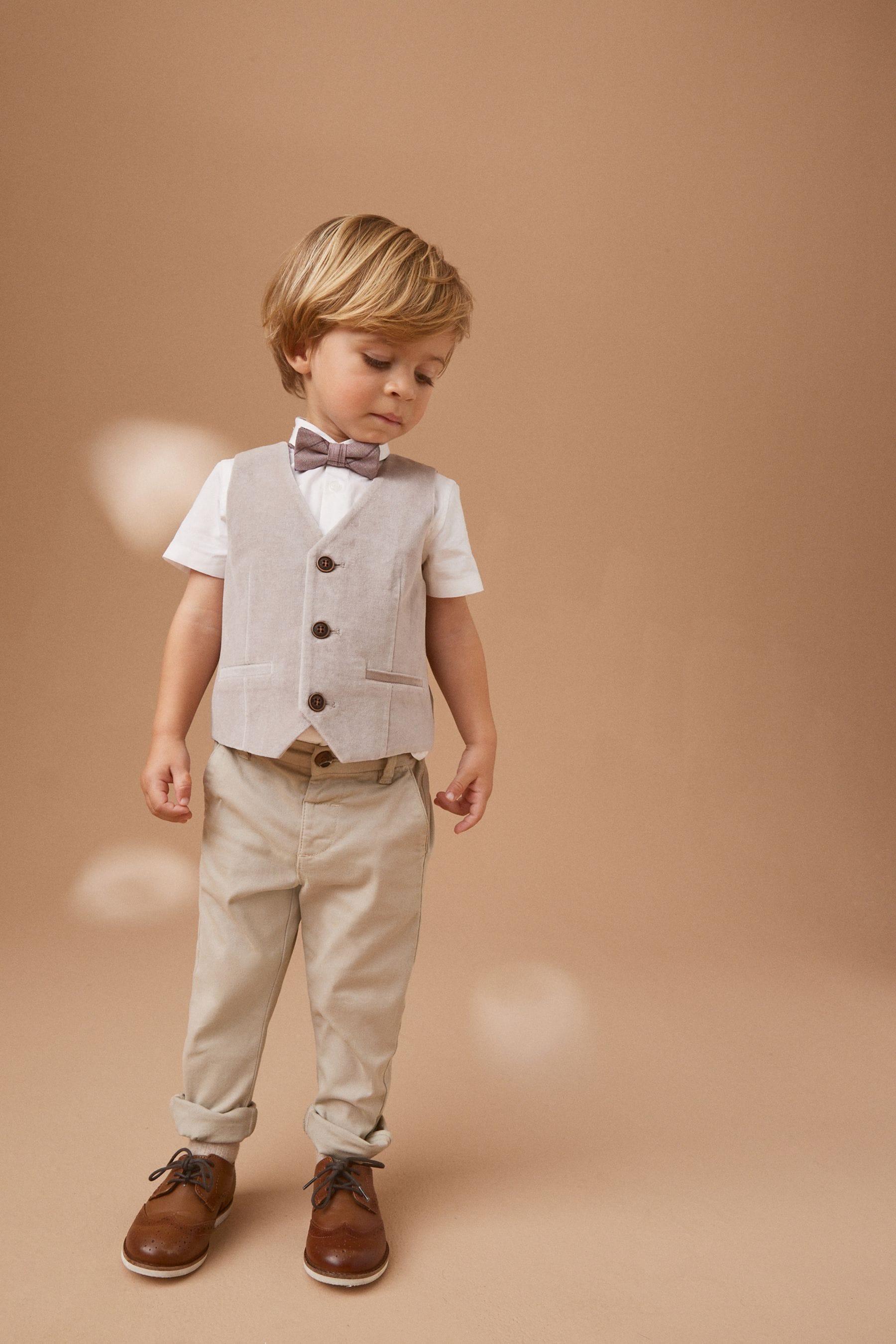 Neutral Waistcoat, Shirt and Bowtie Set (3mths-9yrs)