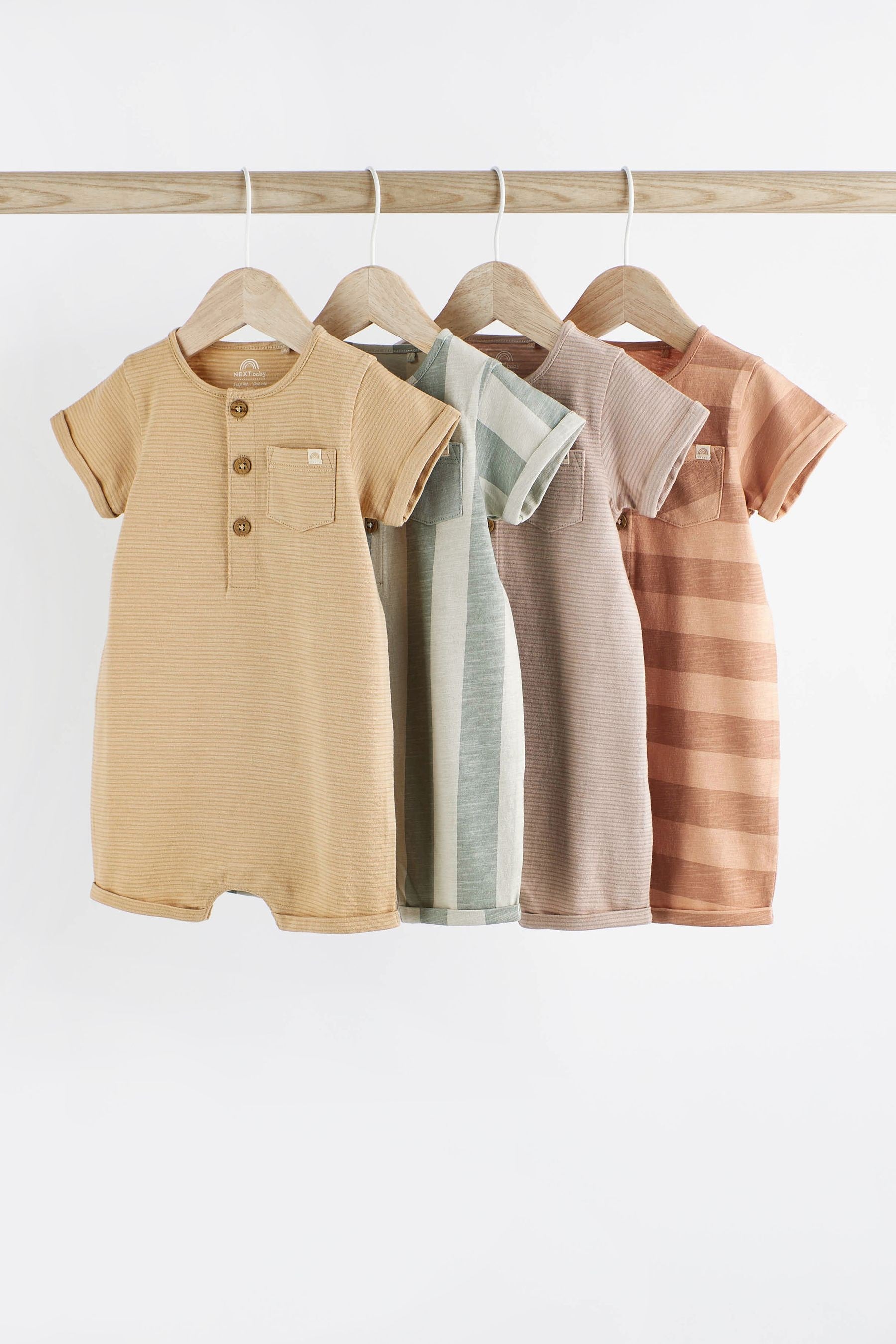 Minerals Stripe Baby Jersey Rompers 4 Pack