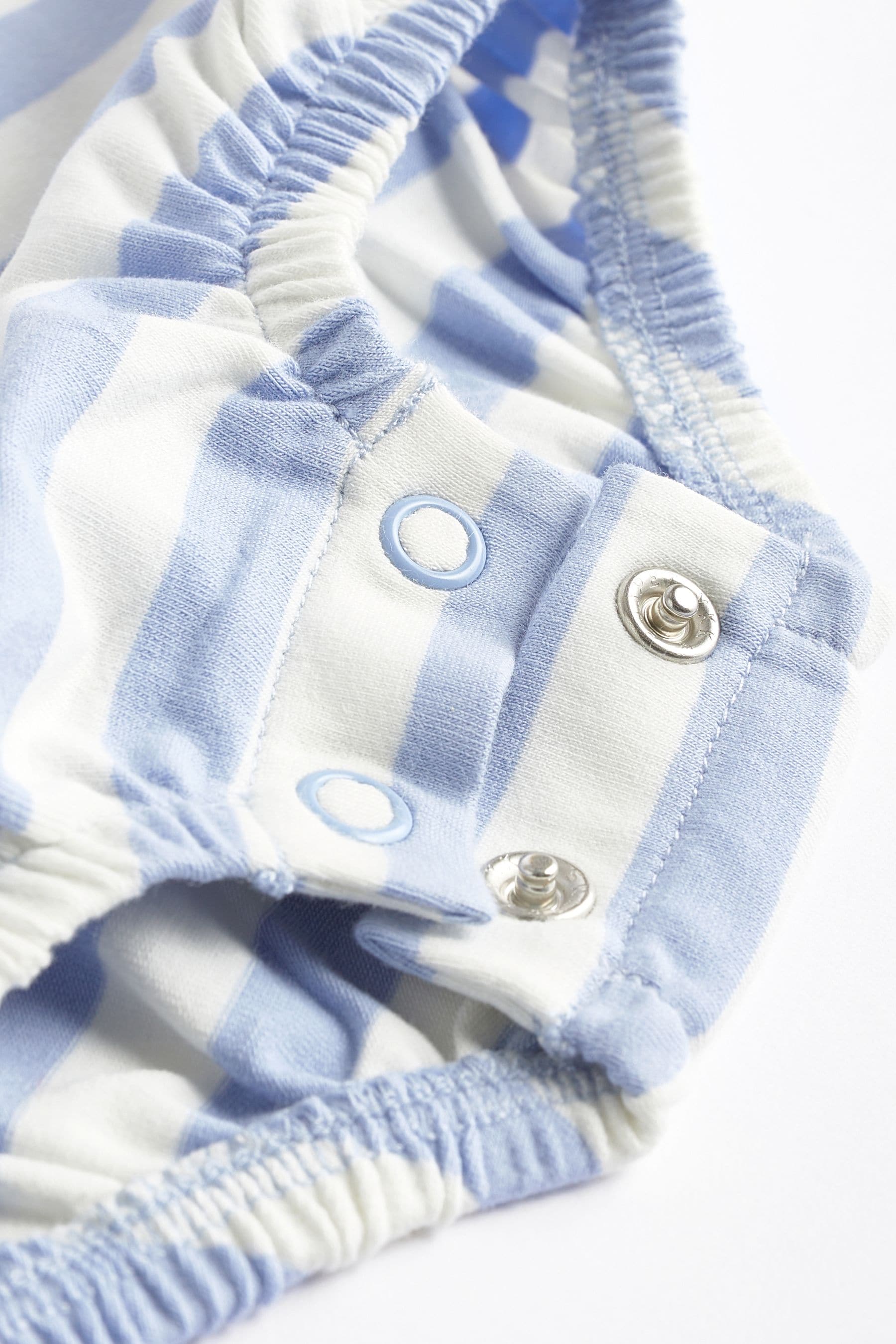 Pale Blue Baby Bloomer Jersey Rompers 4 Pack