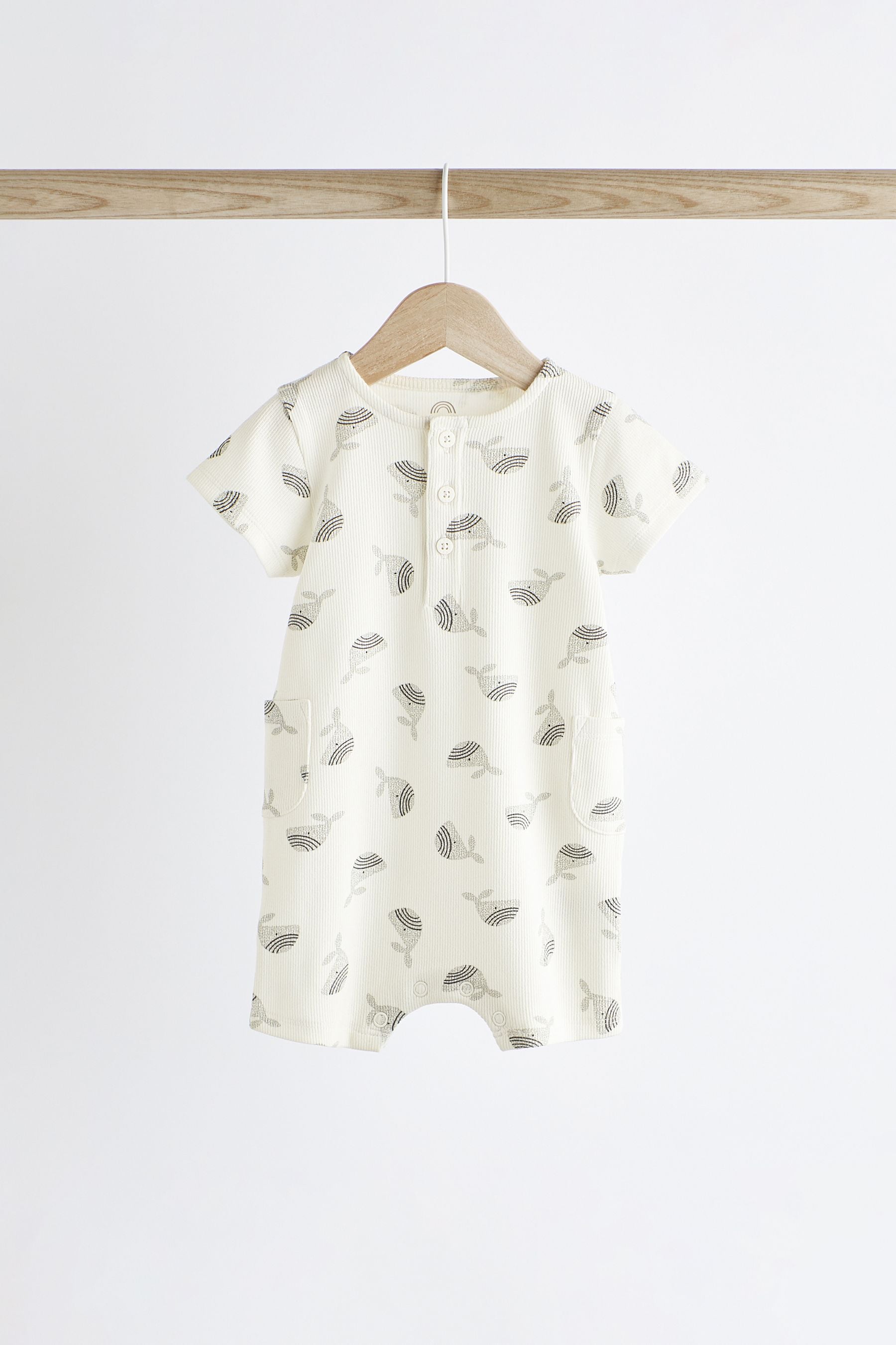 Grey Whale Baby Jersey Rompers 3 Pack