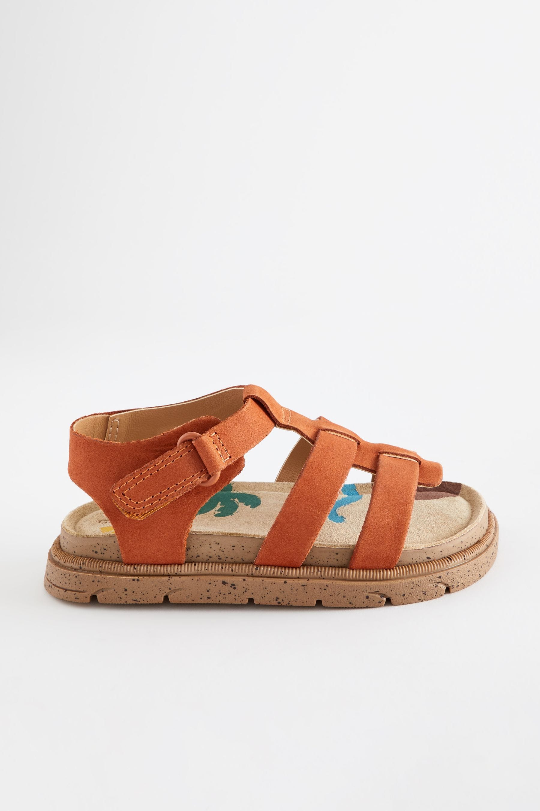 Orange Leather Fisherman Sandals