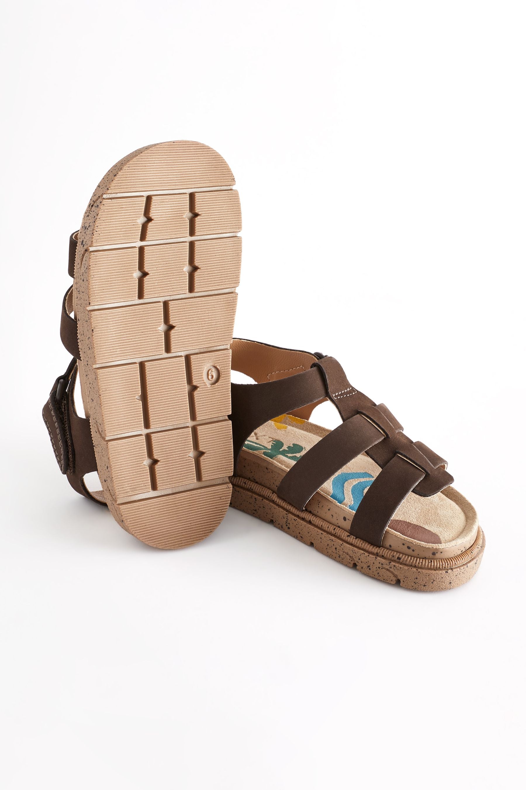 Brown Leather Fisherman Sandals