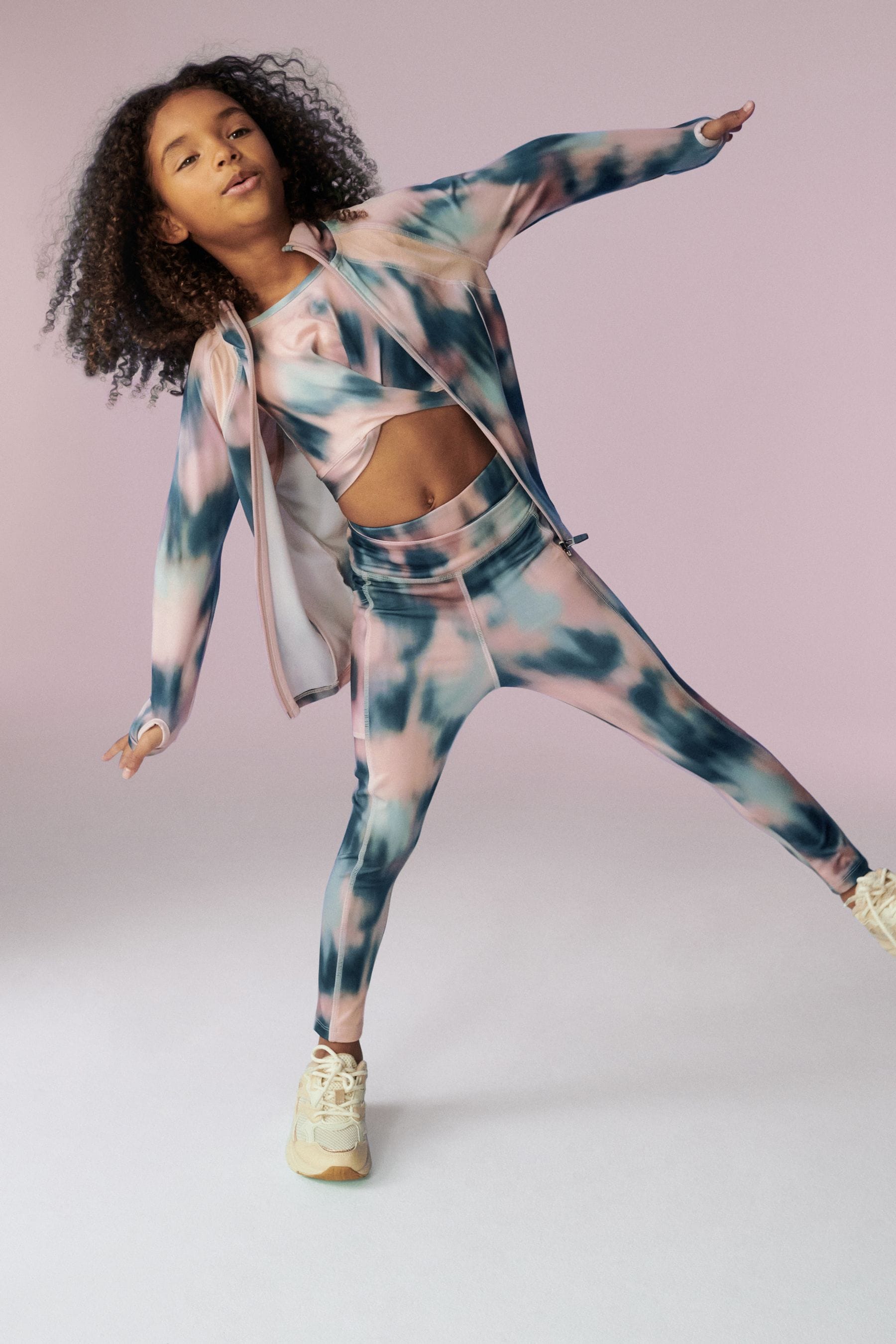 Pink Smudge Sports Leggings (3-16yrs)