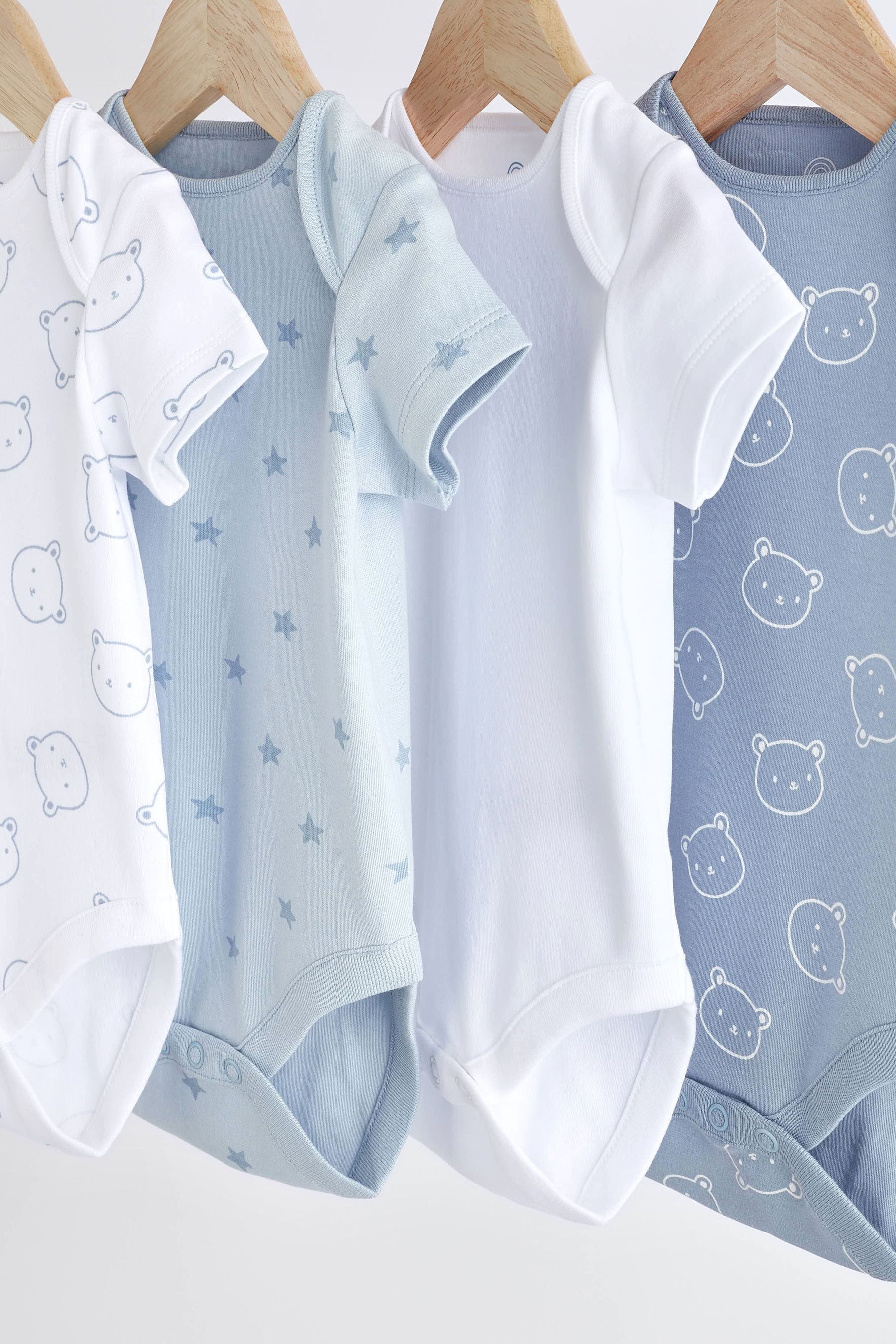 Blue Bear Baby Short Sleeve Bodysuit 4 Pack